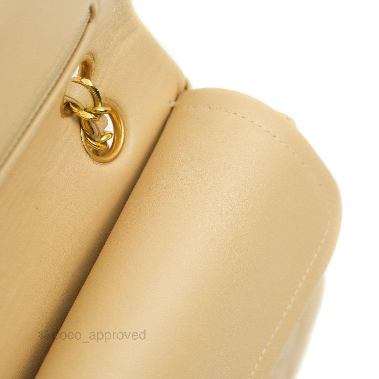 Chanel Classic Vintage Small Flap Beige Lambskin 24K Gold Hardware