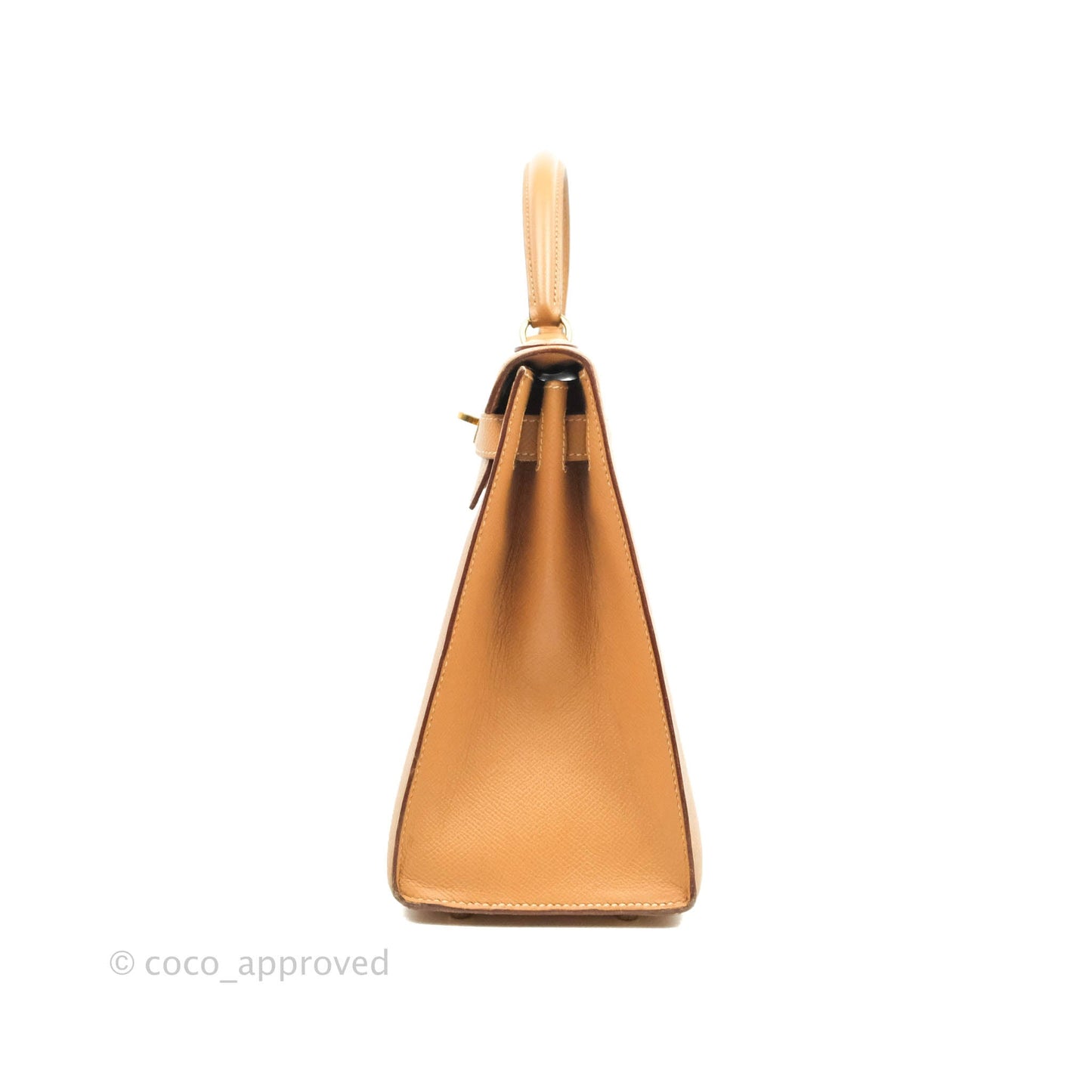 Hermès Vintage Kelly 28 Gold Natural Courchevel Sellier Gold Hardware