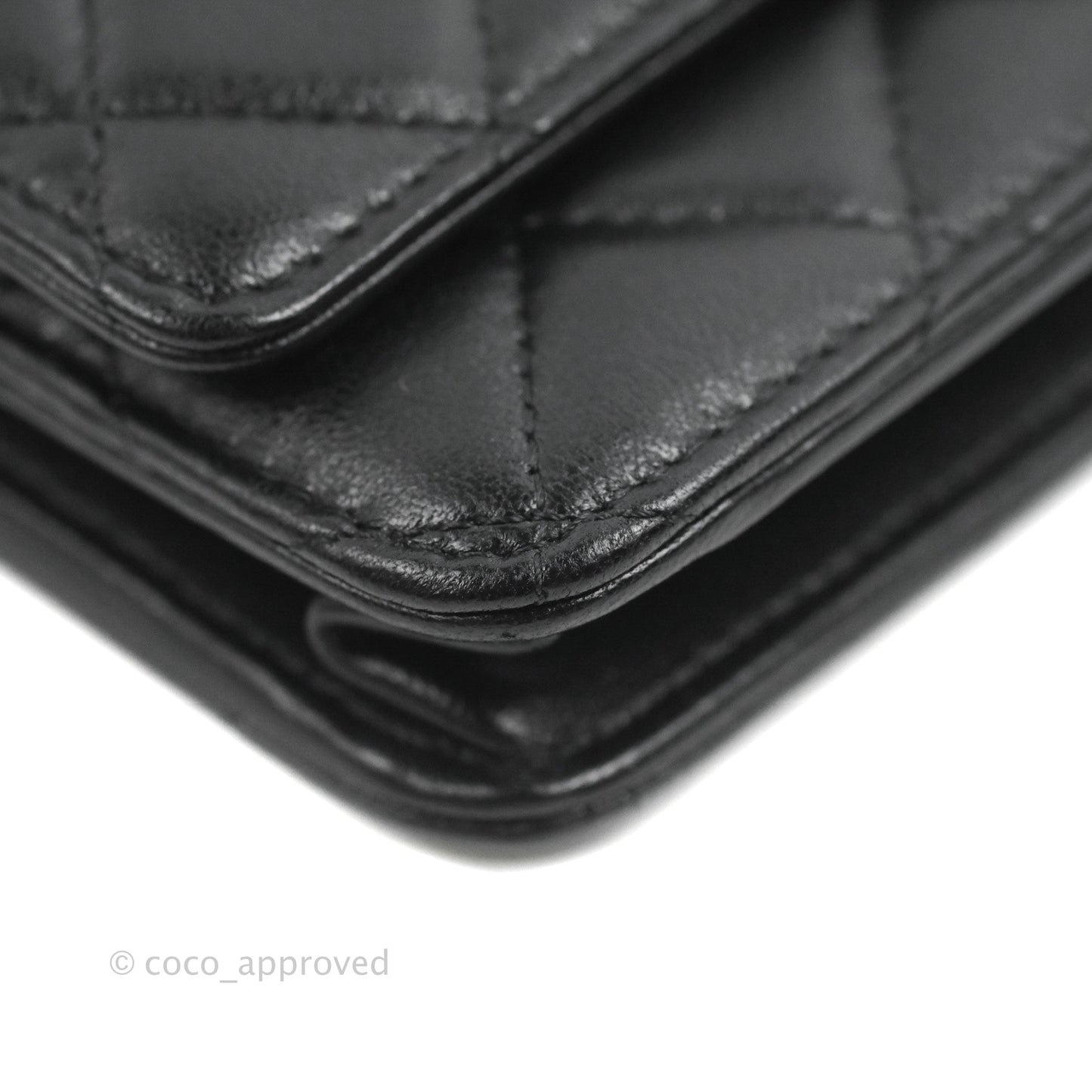 Chanel Quilted Top Handle Wallet on Chain WOC Black Lambskin Gold Hardware
