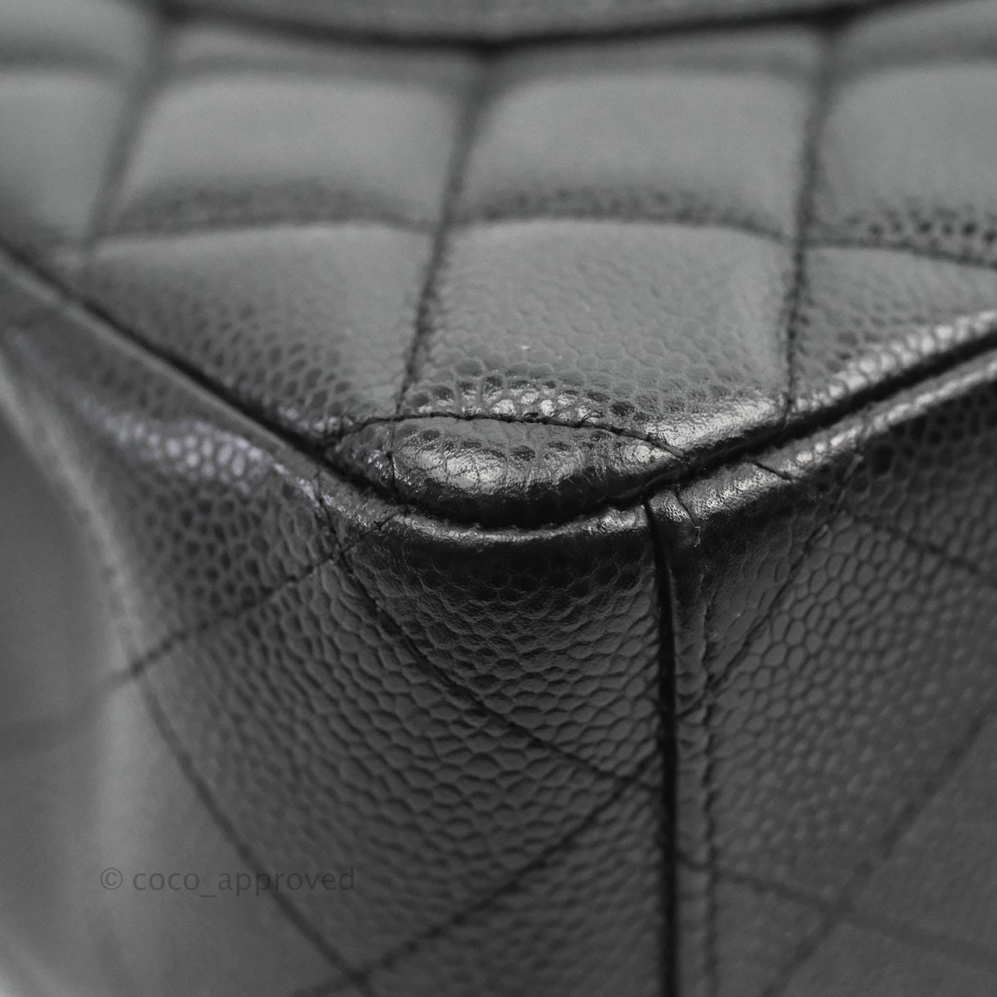 Chanel Quilted Maxi Double Flap Black Caviar Silver Hardware
