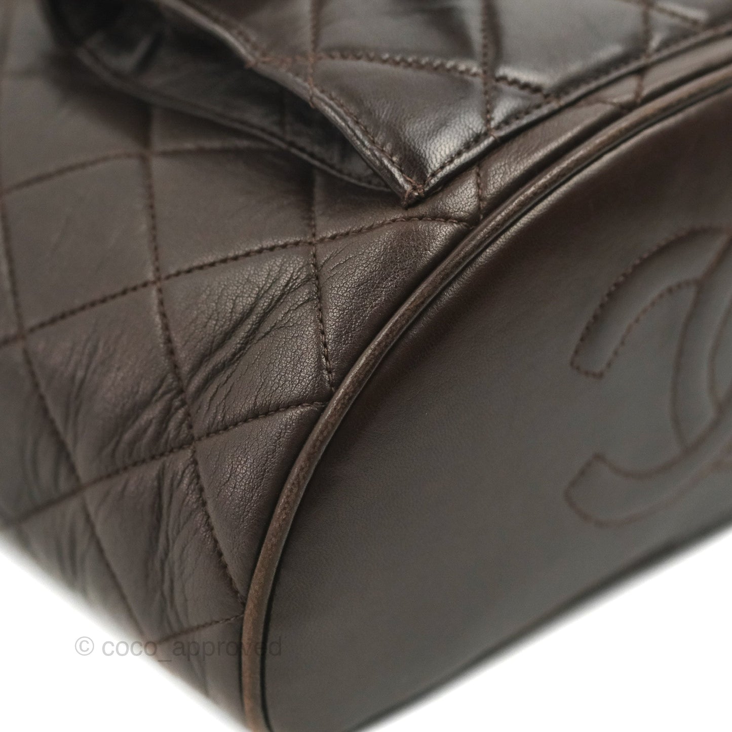 Chanel Vintage CC Duma Backpack Brown Lambskin 24K Gold Hardware