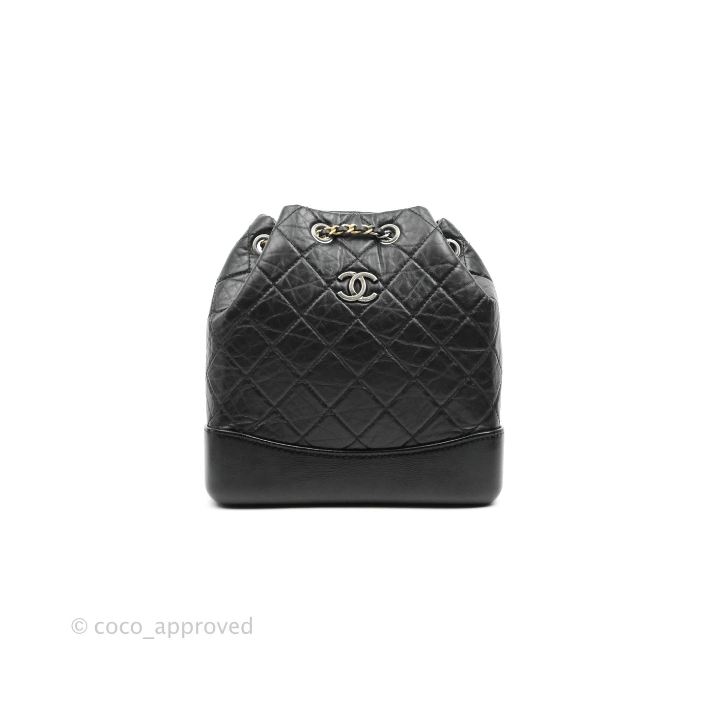 Chanel Small Gabrielle Backpack Black Aged Calfskin