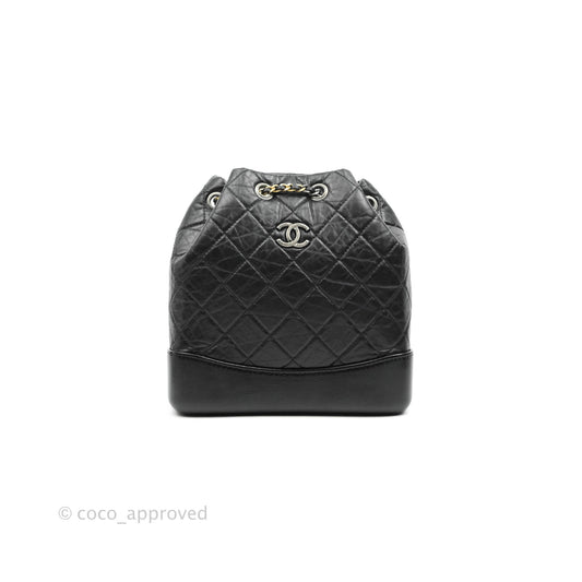 Chanel Small Gabrielle Backpack Black Aged Calfskin