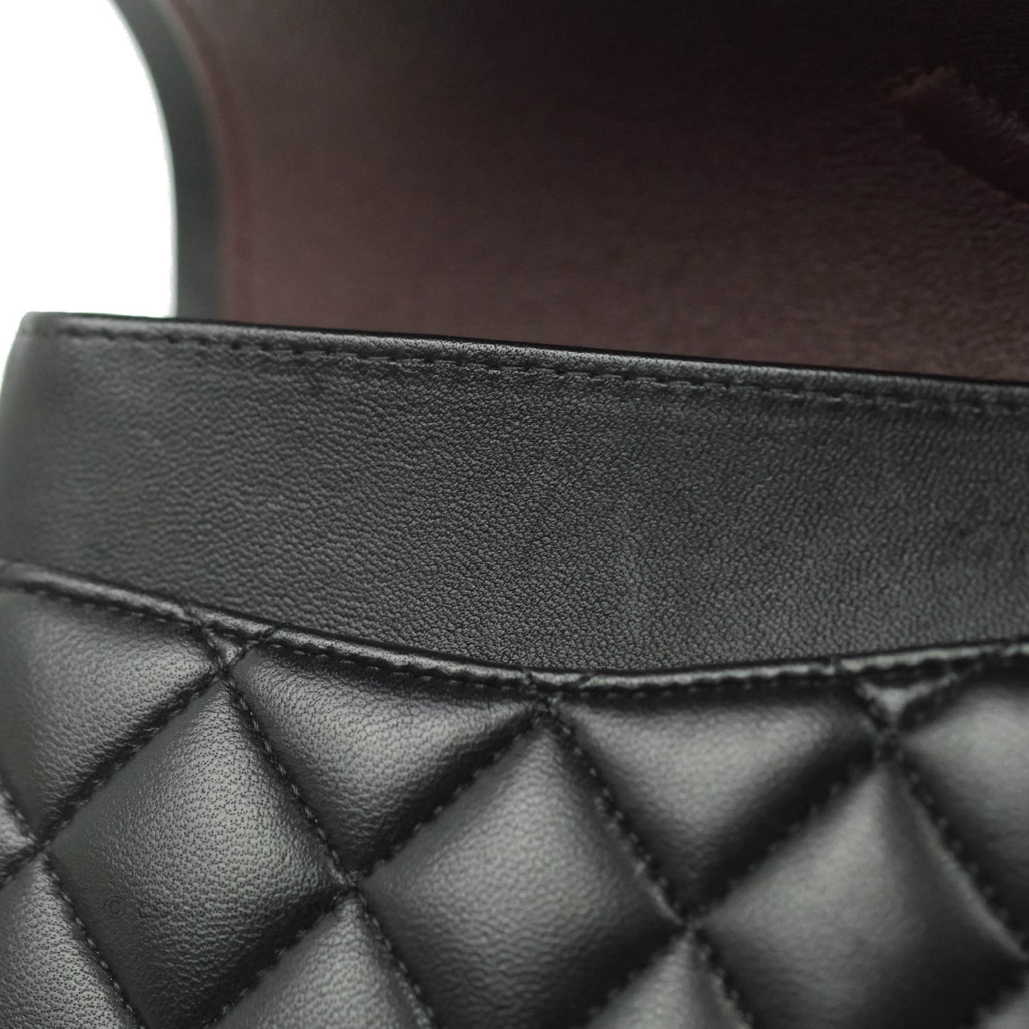 Chanel Classic M/L Medium Flap Quilted Black Lambskin Silver Hardware