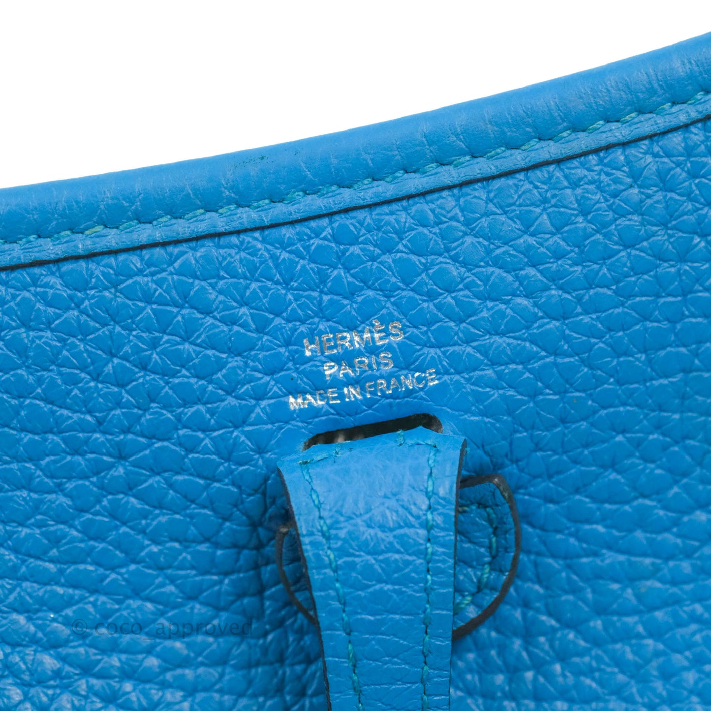 Hermès Mini Evelyne 16 Bleu Zanzibar Clemence Palladium Hardware