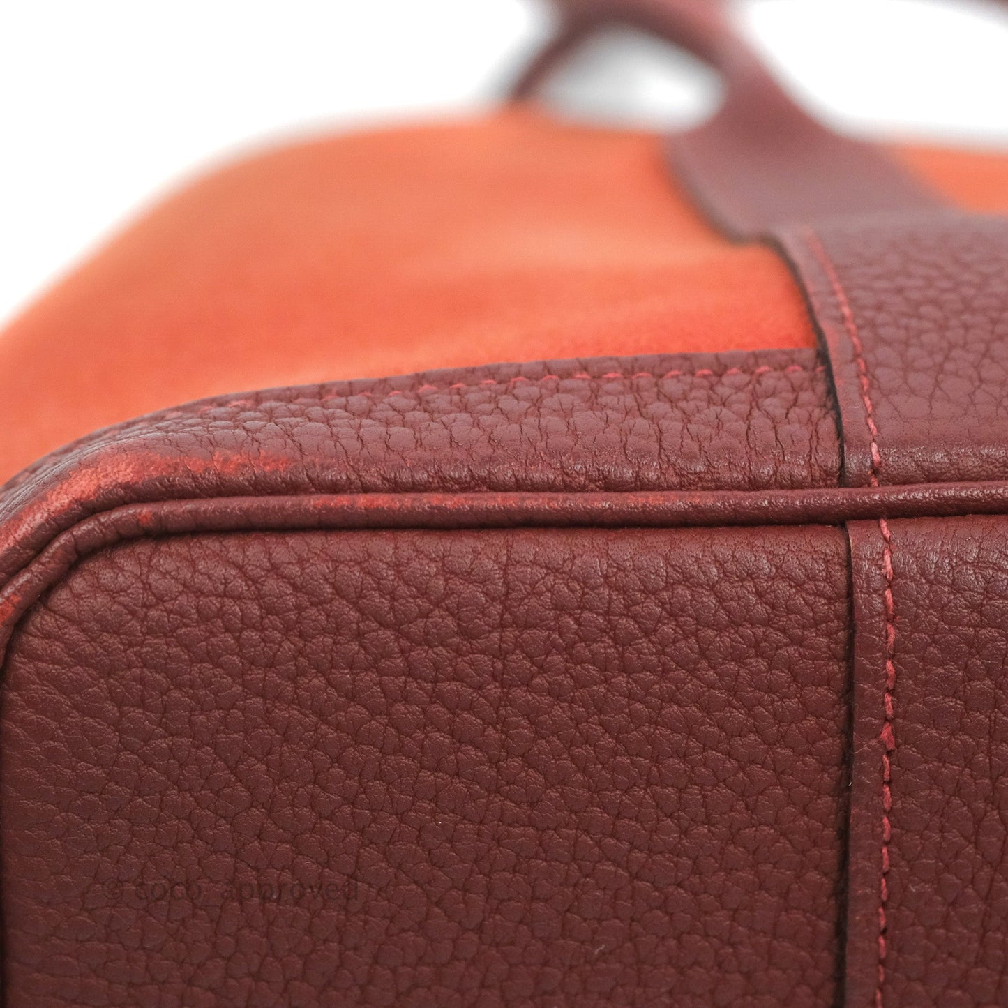 Hermes Garden Party 30 Brick/ Burgundy Canvas Negonda