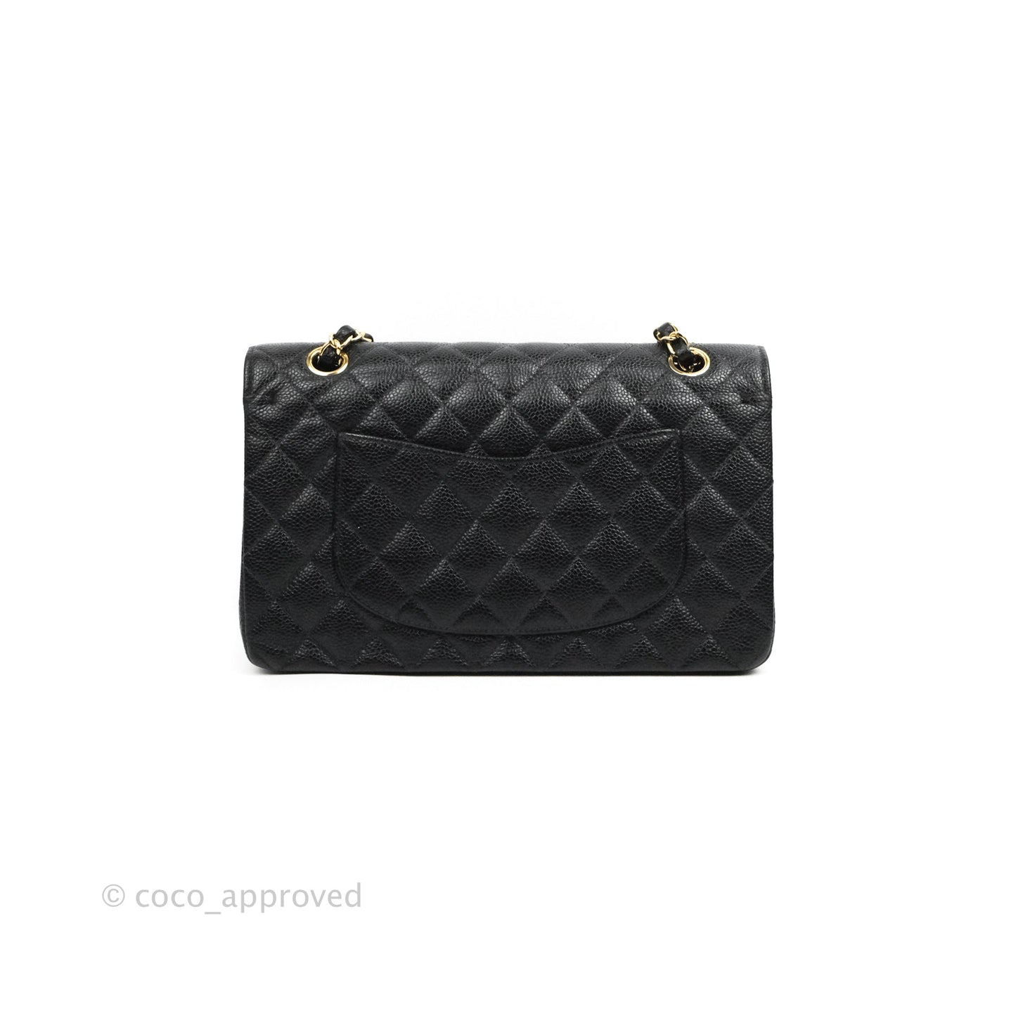 Chanel Classic M/L Medium Flap Quilted Black Caviar 24K Gold Hardware