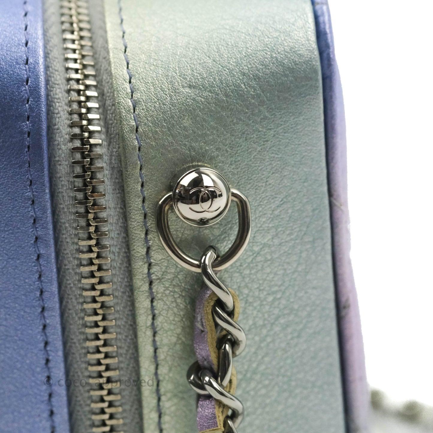 Chanel Quilted Camera Bag Metallic Rainbow Lambskin Rainbow Hardware