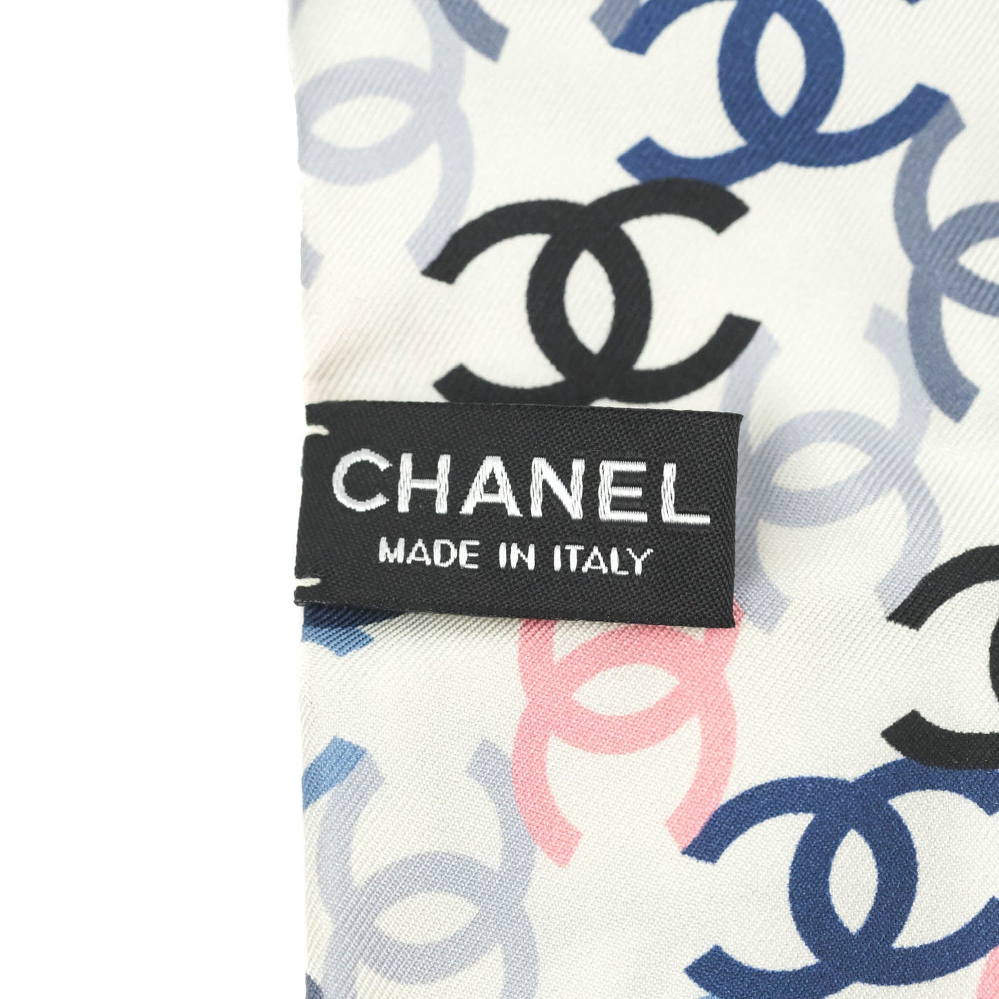Chanel CC Silk Twilly in White