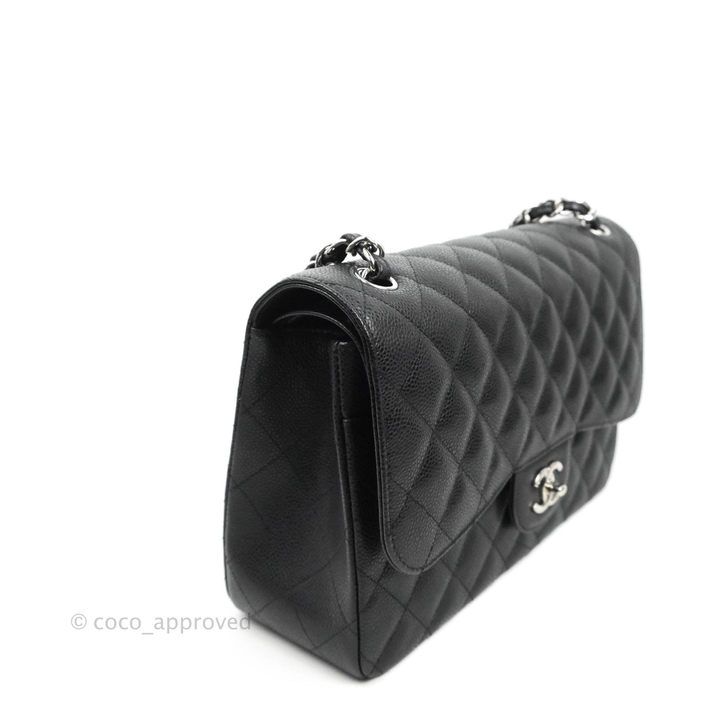 Chanel Jumbo Double Flap Black Caviar Silver Hardware⁣⁣