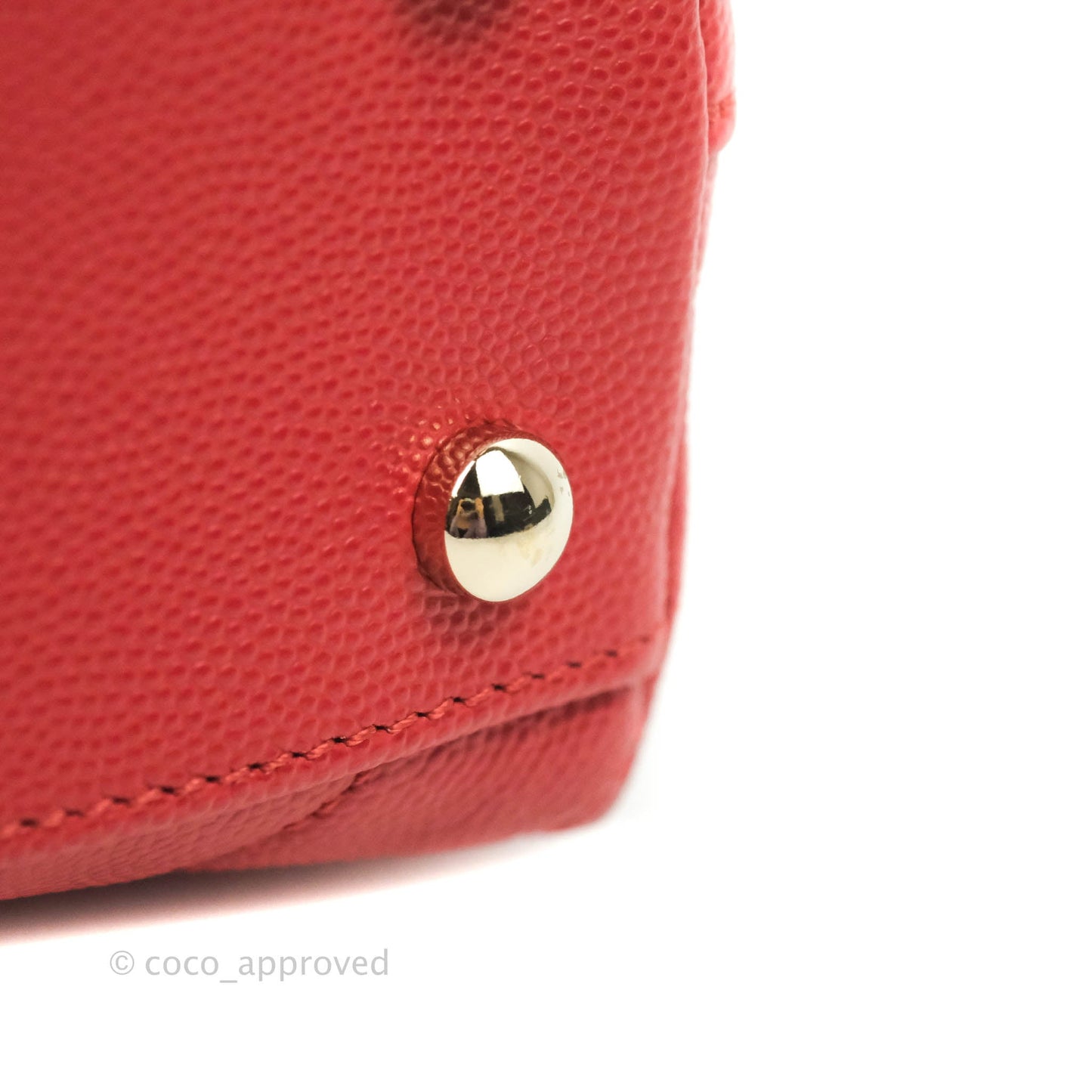 Chanel Small Coco Handle Chevron Red Caviar Gold Hardware 20P