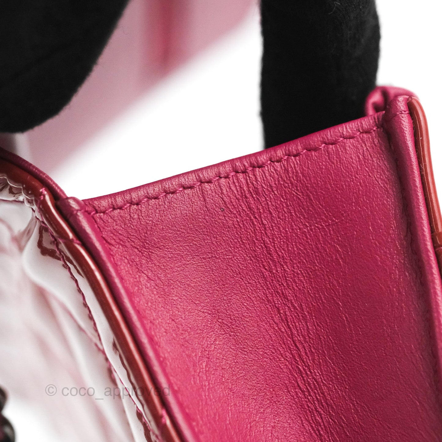 Chanel Wallet on Chain WOC Quilted Red Patent Ruthenium Hardware