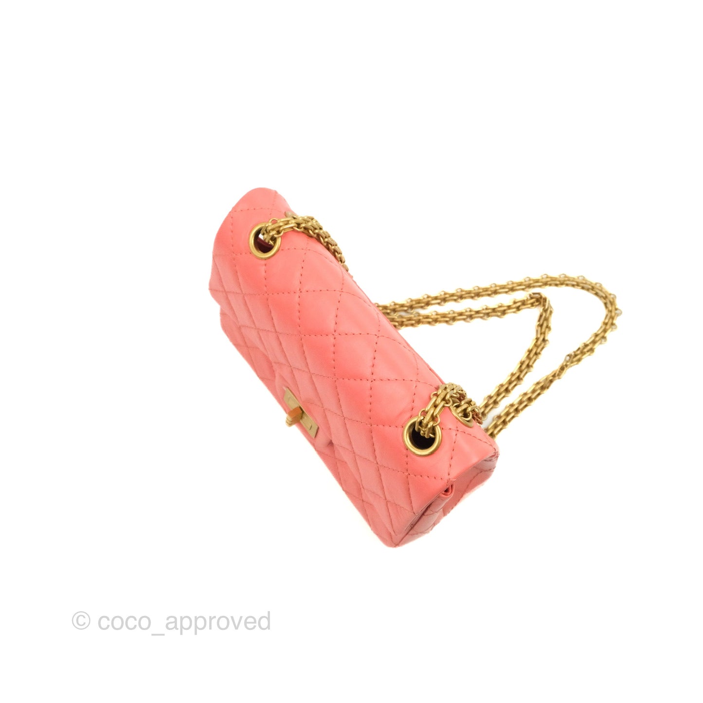 Chanel Mini Reissue 224 Pink Aged Calfskin Aged Gold Hardware