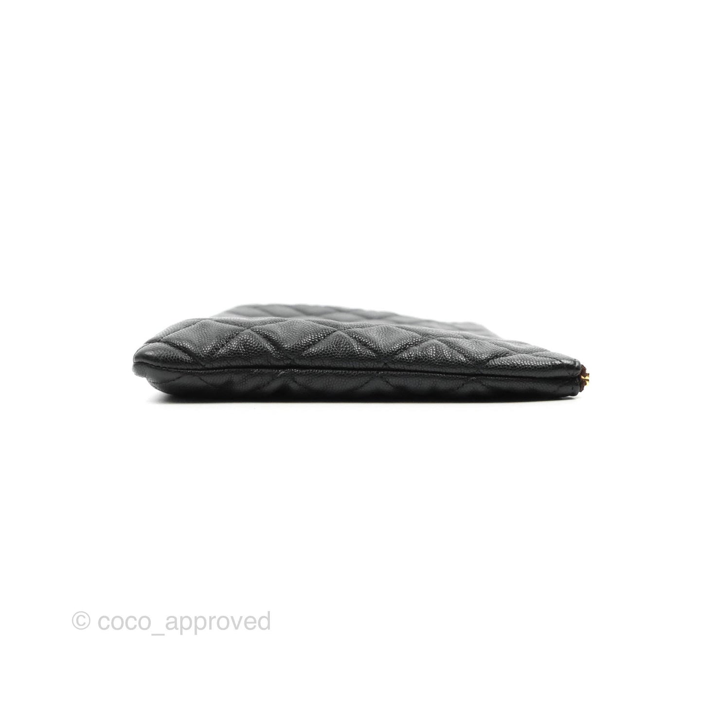 Chanel Medium Quilted O Case Black Caviar Gold Hardware