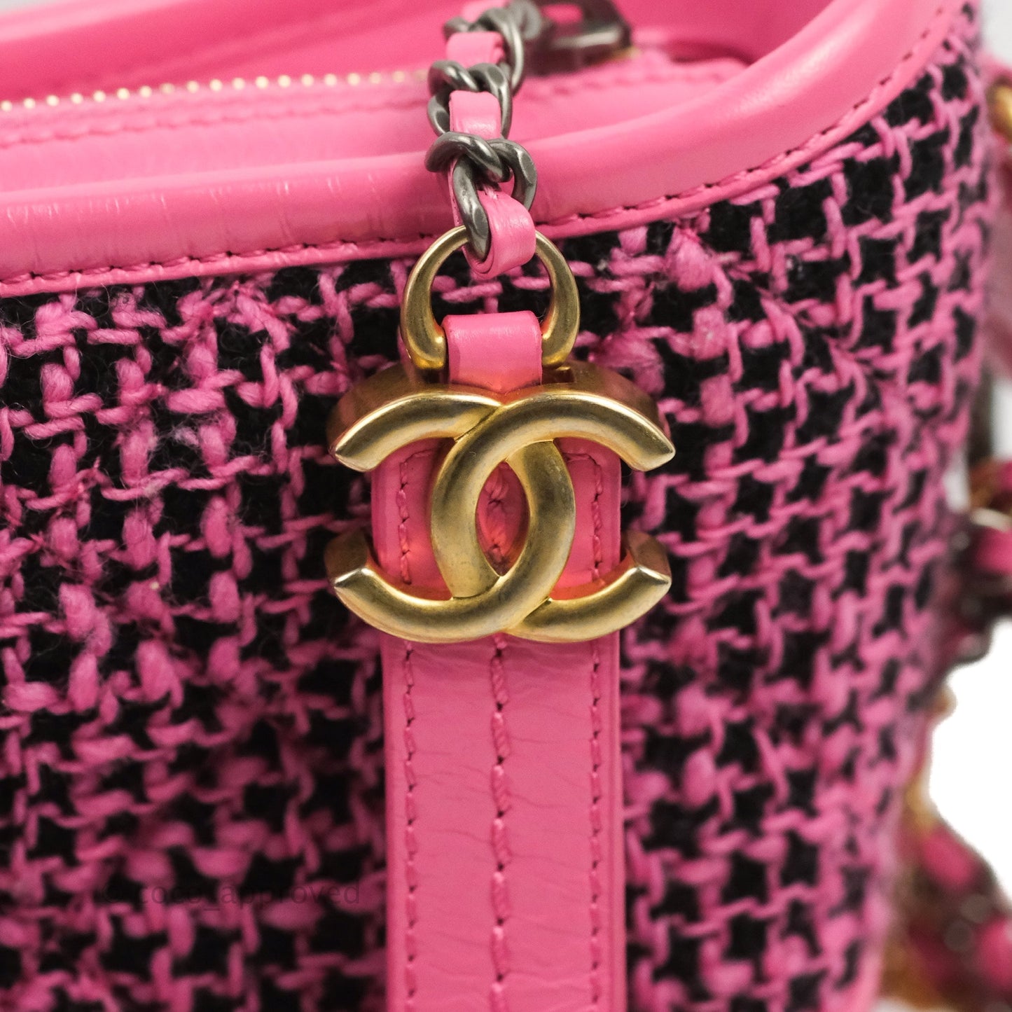 Chanel Small Gabrielle Hobo Pink/Black Tweed Mixed Hardware