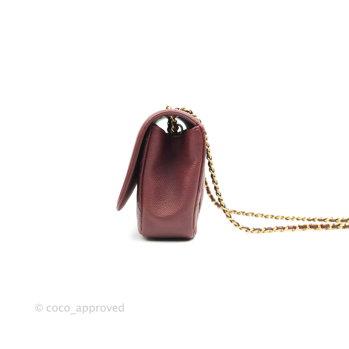 Chanel Quilted Small CC Filigree Flap Burgundy Caviar