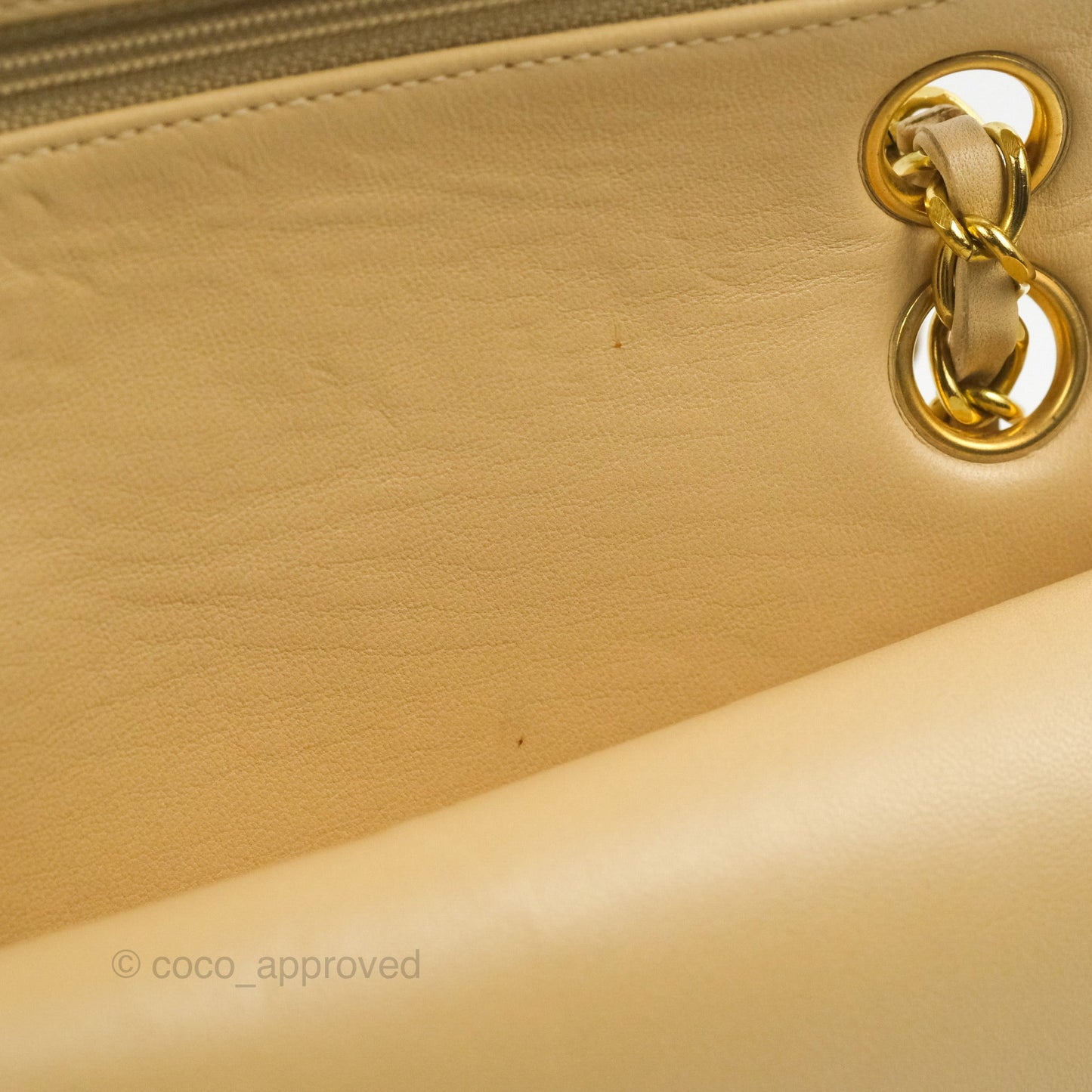 Chanel Classic Vintage Small Flap Beige Lambskin 24K Gold Hardware