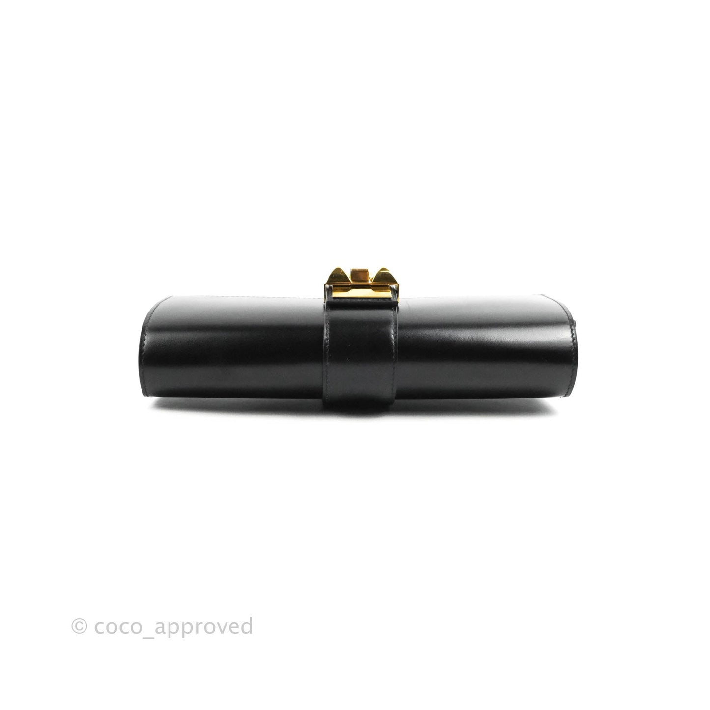 Hermes Medor 23 Clutch Black Box Leather Gold Hardware