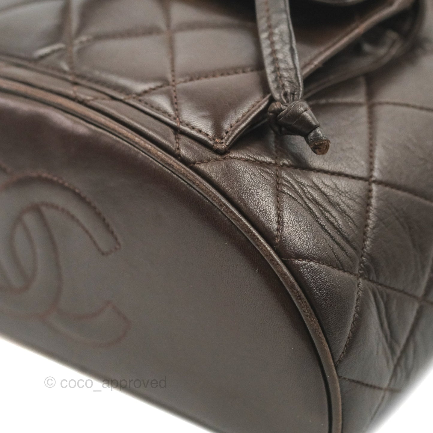 Chanel Vintage CC Duma Backpack Brown Lambskin 24K Gold Hardware