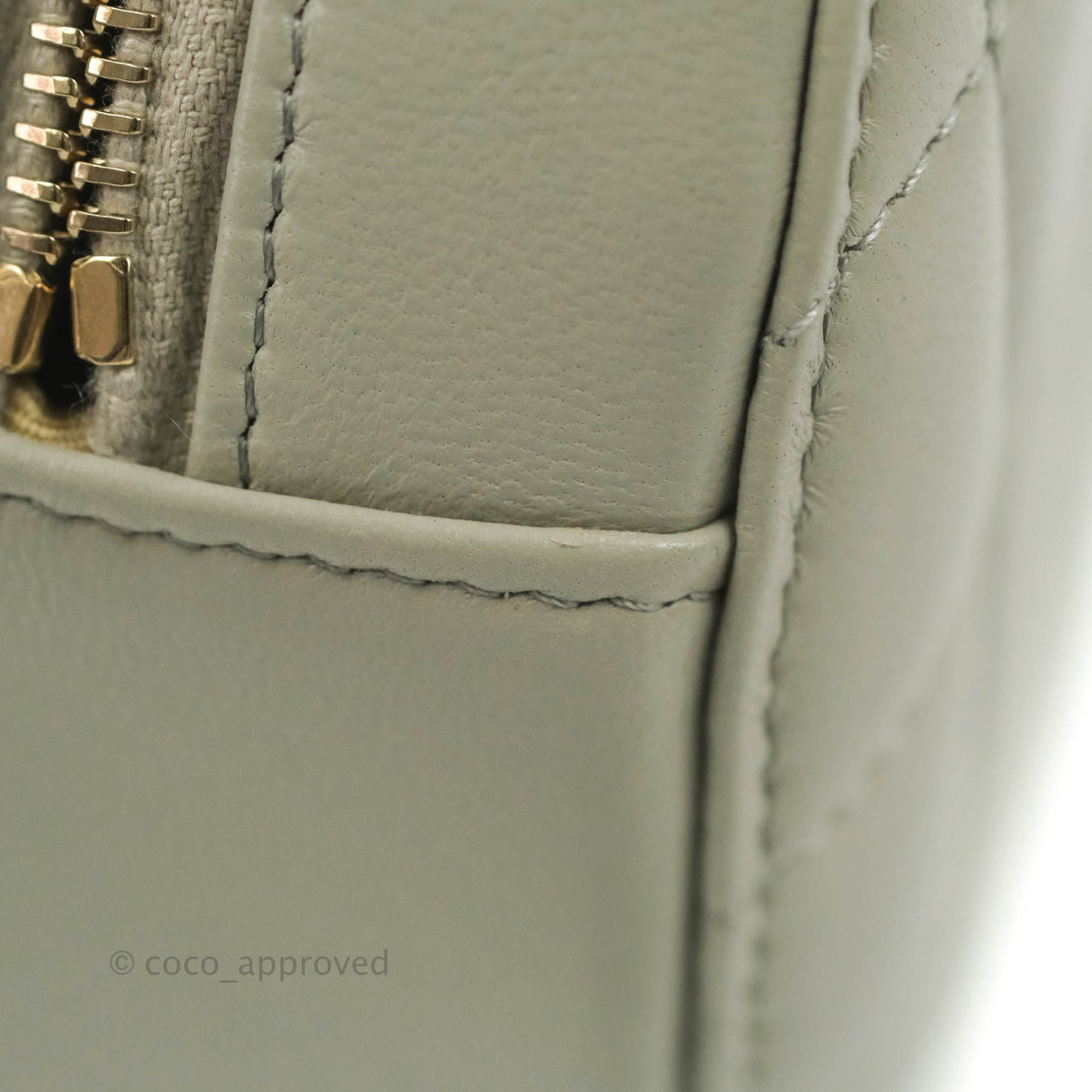 Chanel Quilted Round Pearl Crush Clutch With Chain Grey Lambskin Aged Gold Hardware