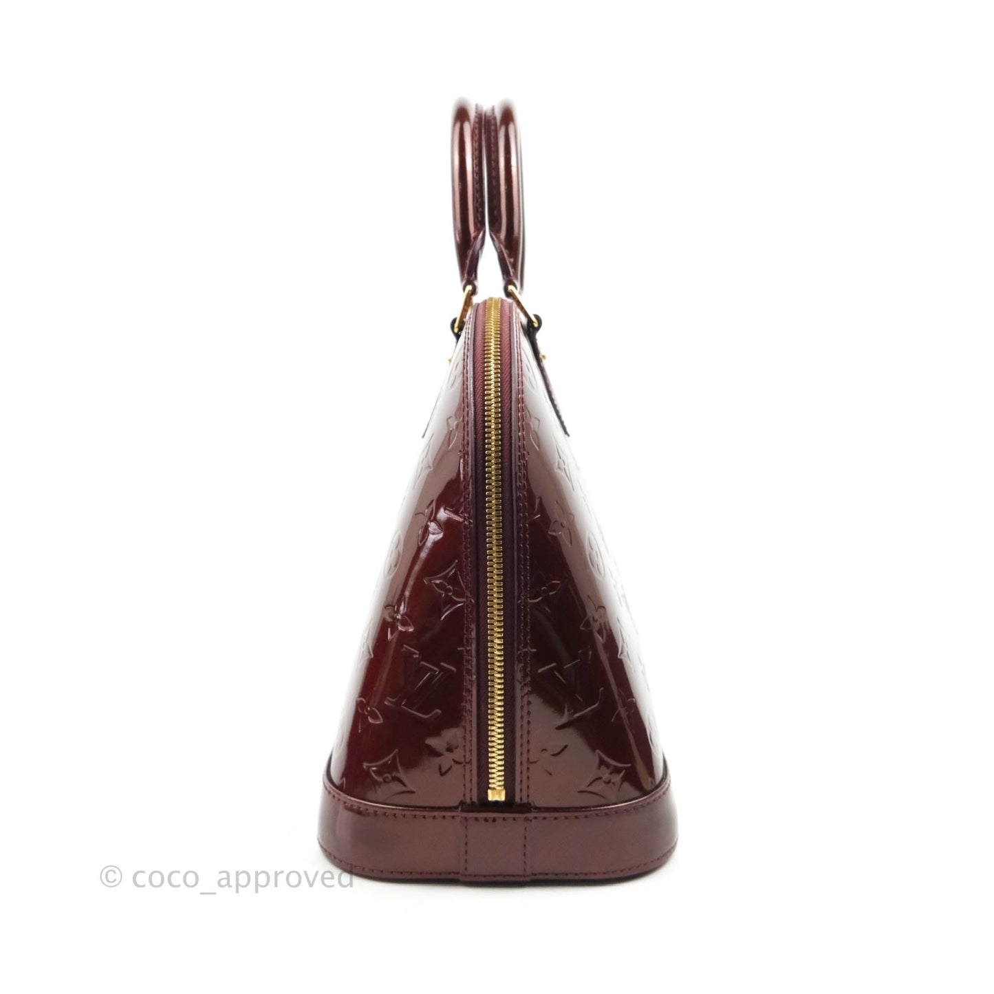Louis Vuitton Alma PM Burgundy Patent Gold Hardware