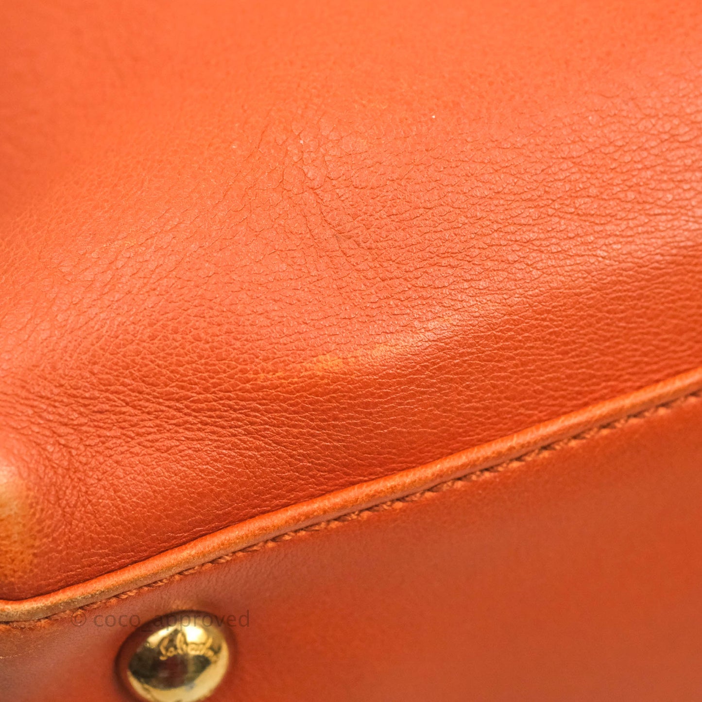 Salvatore Ferragamo Orange Top Handle Bag With Strap