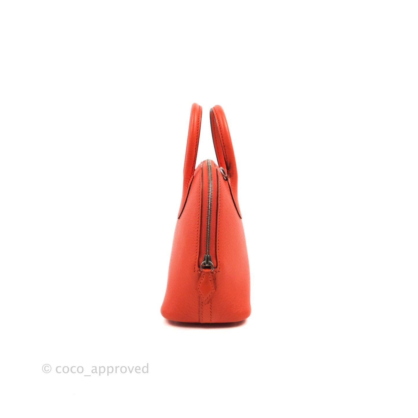 Hermès Bolide Mini 1923 Chevre Mysore Orange Poppy Palladium Hardware