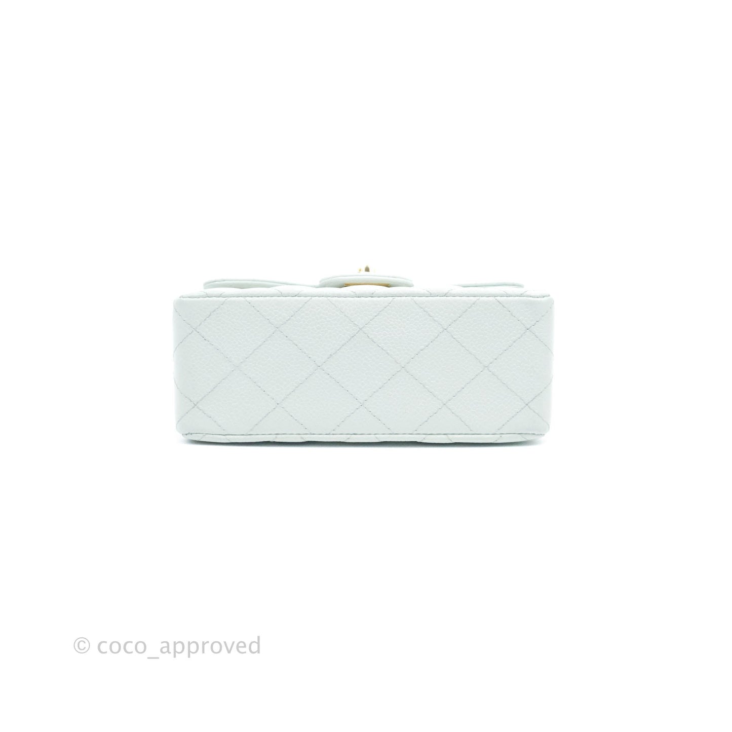 Chanel Quilted Vintage Mini Square Flap Light Blue Caviar 24K Gold Hardware