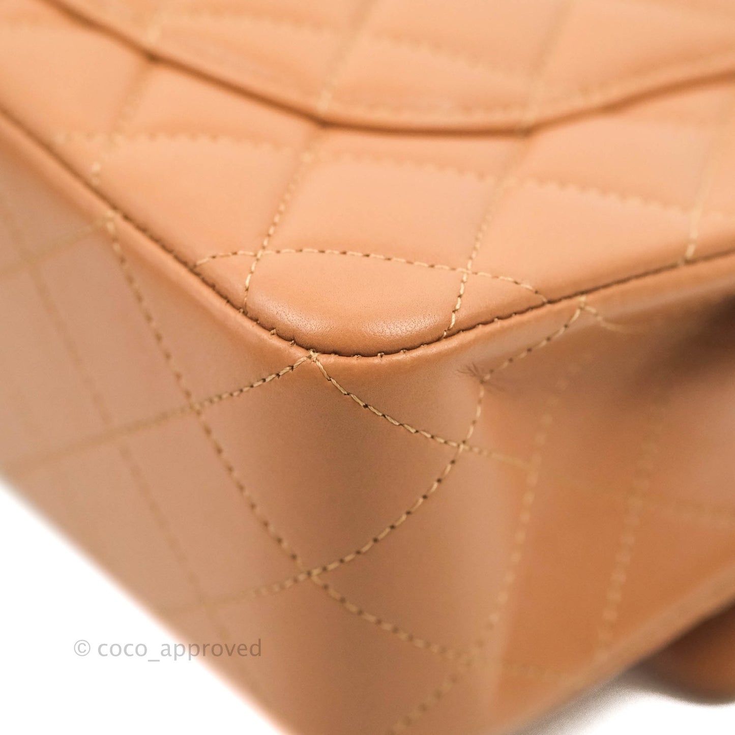 Chanel Small Classic Quilted Flap Dark Beige Caramel Lambskin Gold Hardware