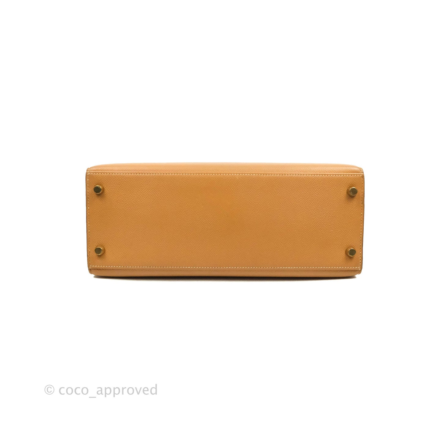 Hermès Vintage Kelly 28 Gold Natural Courchevel Sellier Gold Hardware