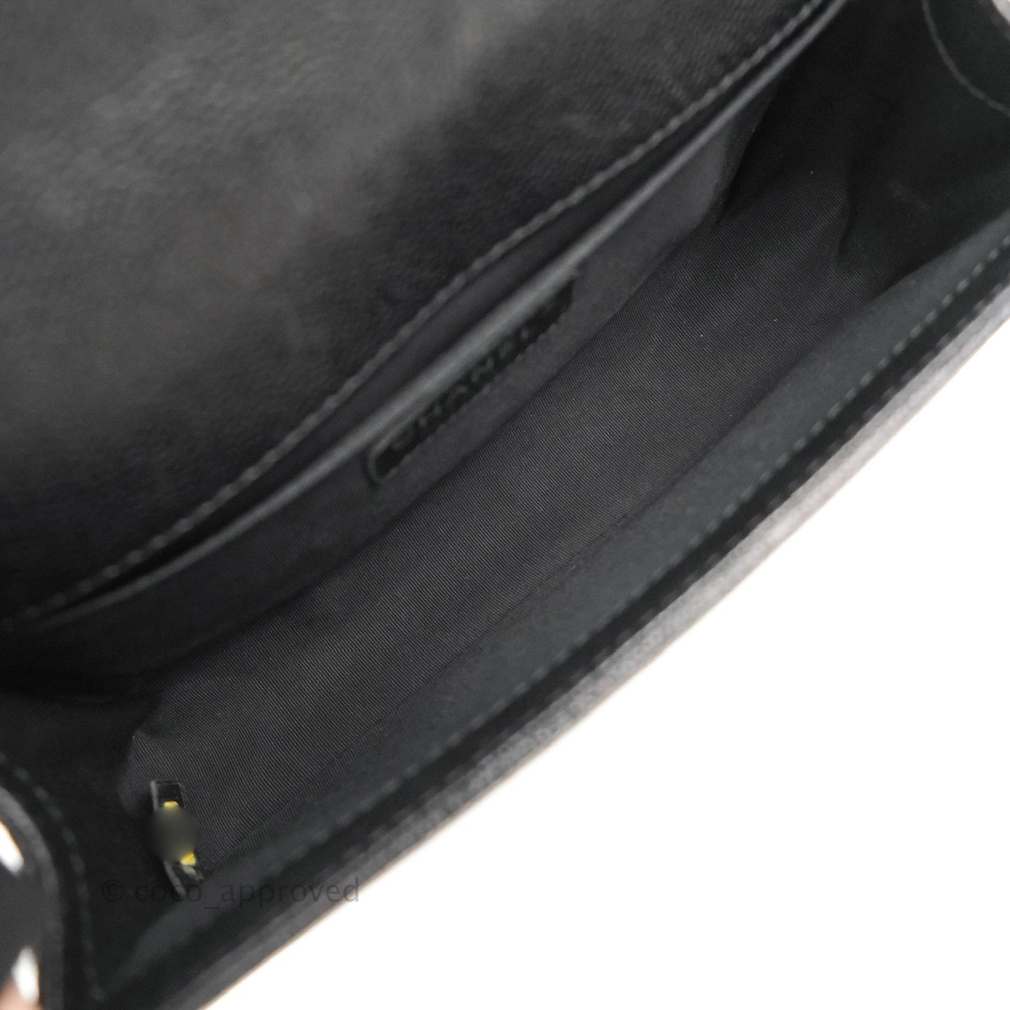 Chanel Quilted Medium Boy Black Caviar Ruthenium Hardware
