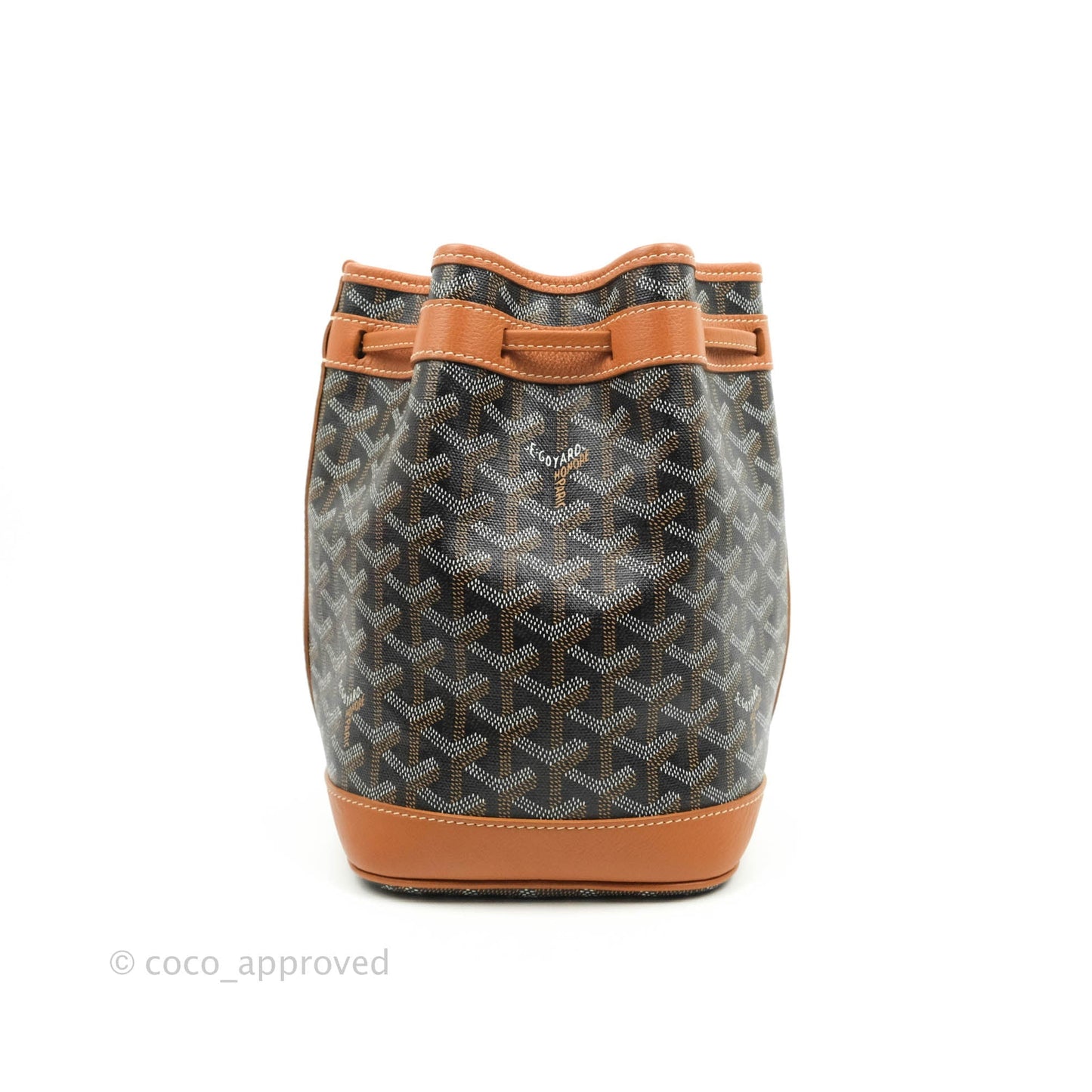Goyard Petit Flot Black & Natural Drawstring Bucket Bag
