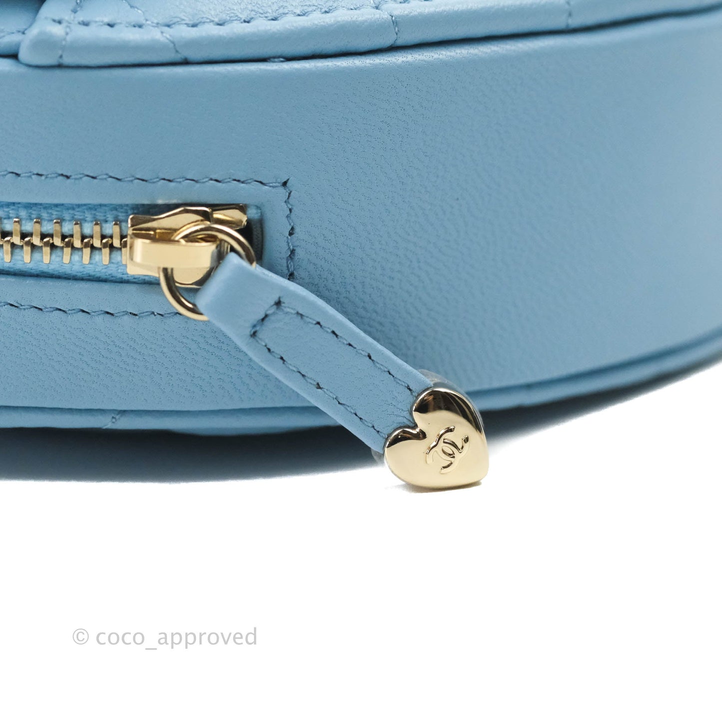 Chanel Small Heart Bag Blue Lambskin Gold Hardware 22S