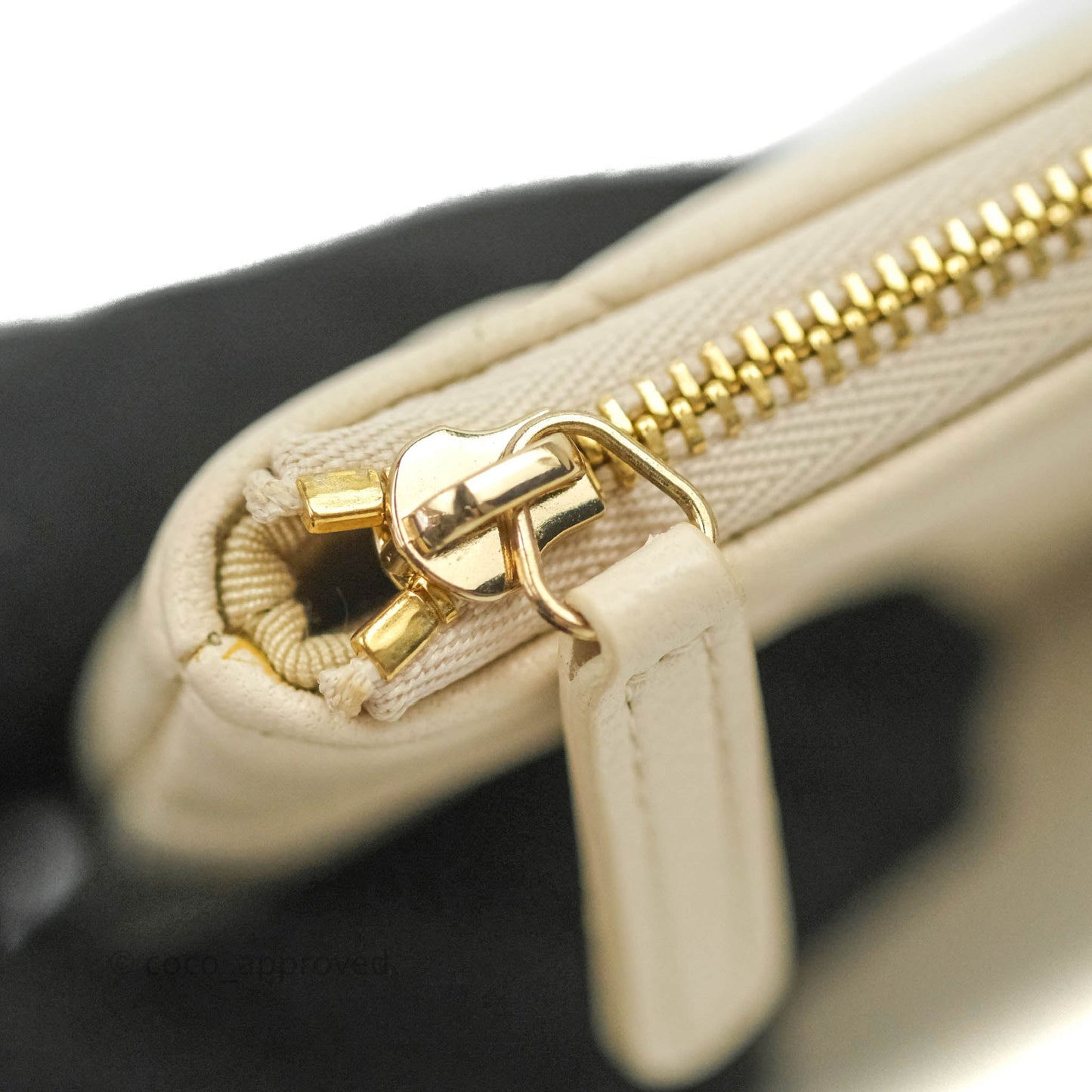 Chanel 19 Small Pouch Beige Lambskin Gold Hardware
