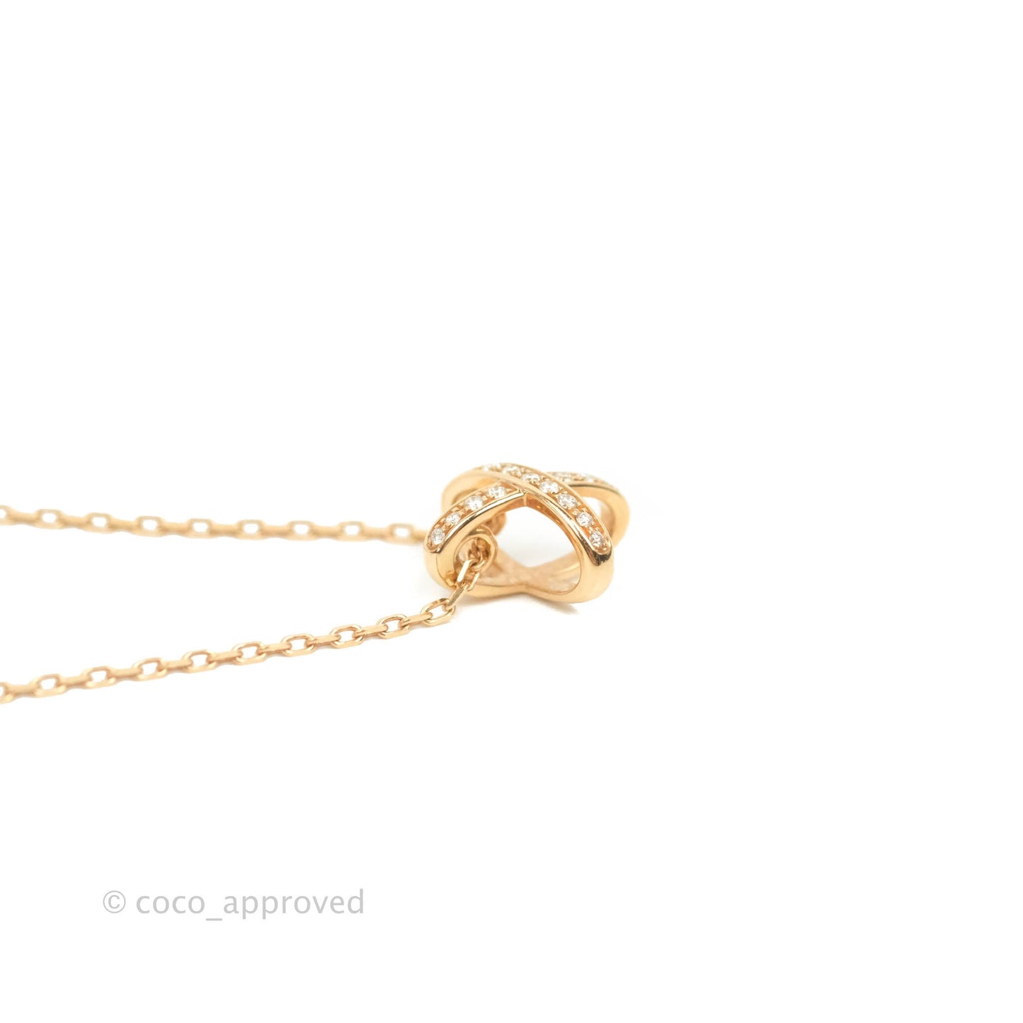 Chaumet L Jeux De Liens Pendant Pink Gold and Diamond Necklace