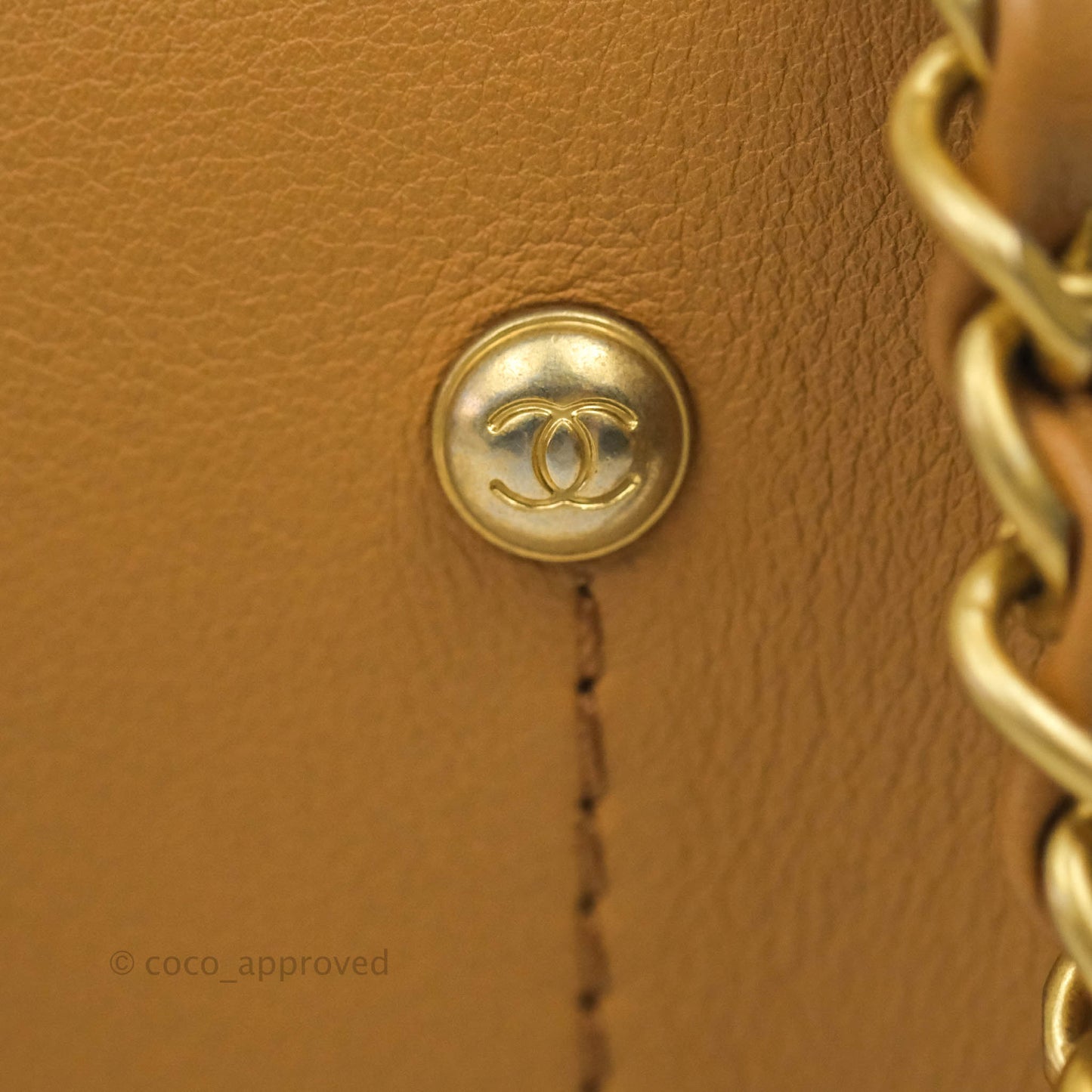 Chanel Quilted Flap With Coin Purse Caramel Calfskin Aged Gold Hardware 19K