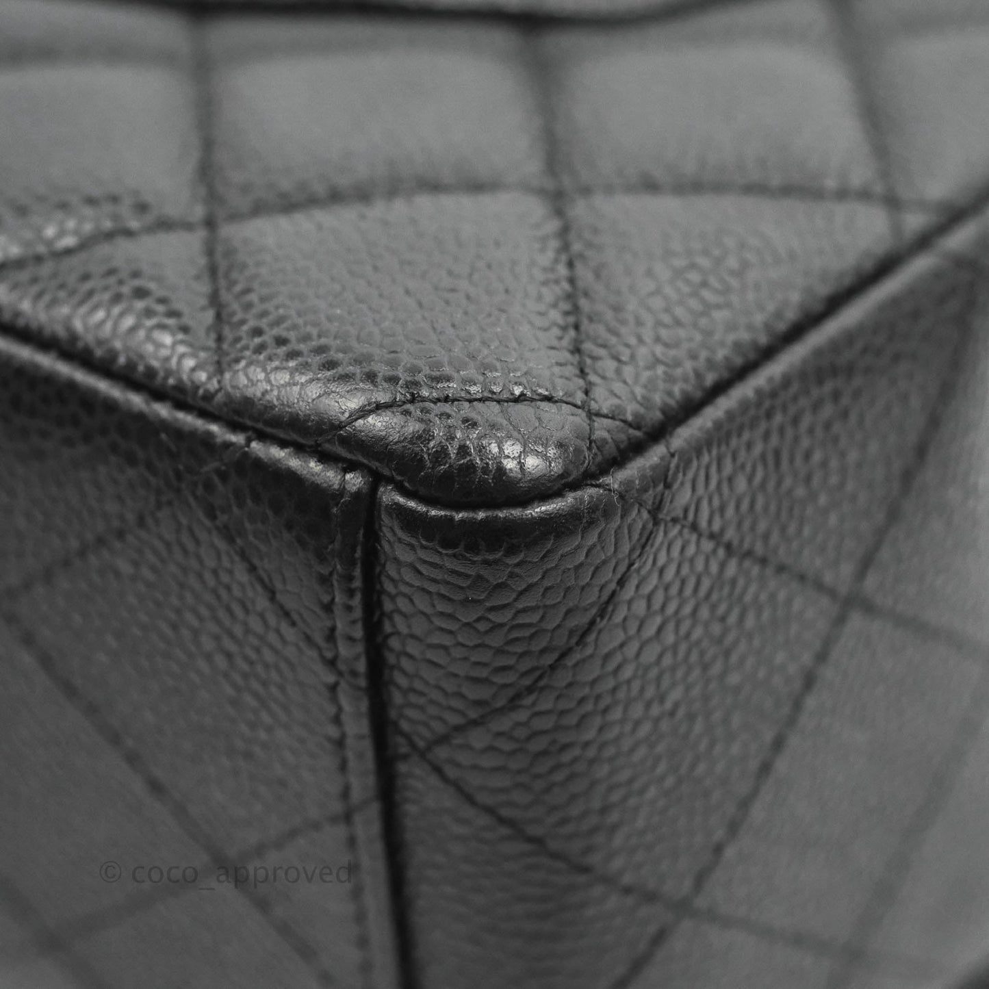 Chanel Quilted Maxi Double Flap Black Caviar Silver Hardware