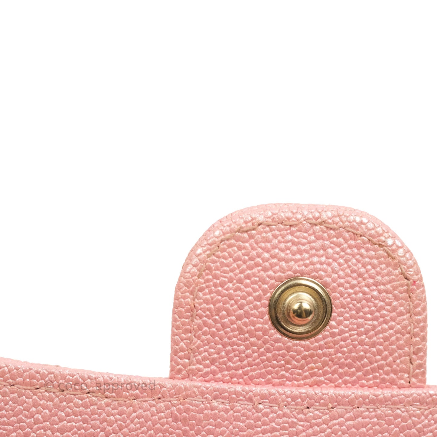 Chanel Mini Quilted Wallet On Chain WOC Caviar Iridescent Pink Gold Hardware 19S