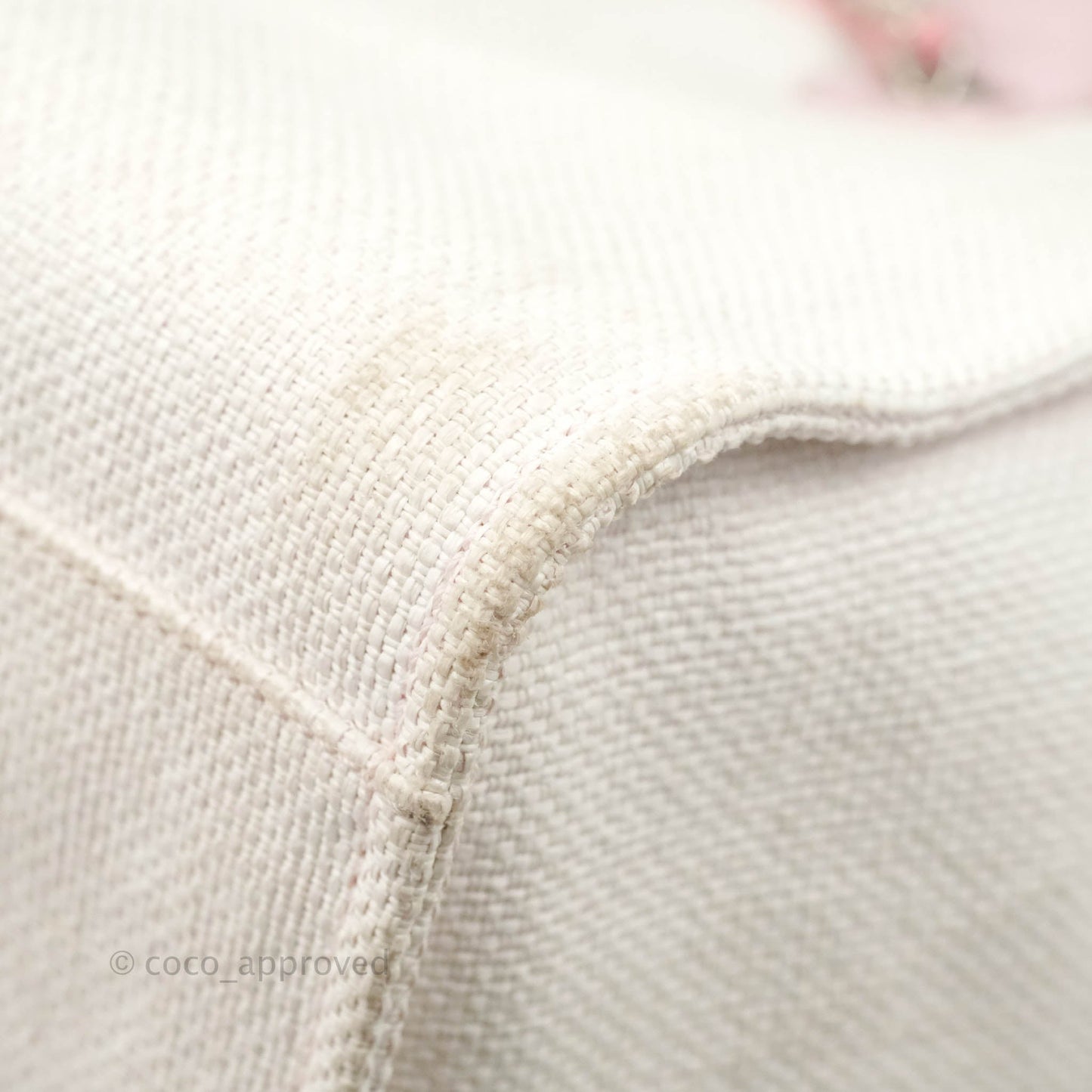 Chanel Large Deauville Pale Pink Canvas Silver Hardware