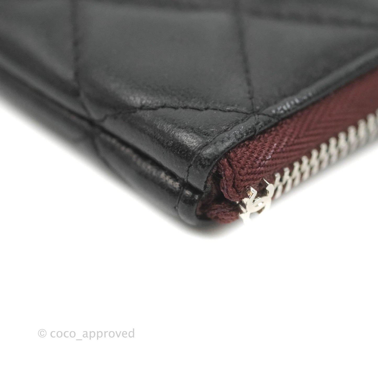 Chanel Quilted Mini O Case Black Lambskin Silver Hardware