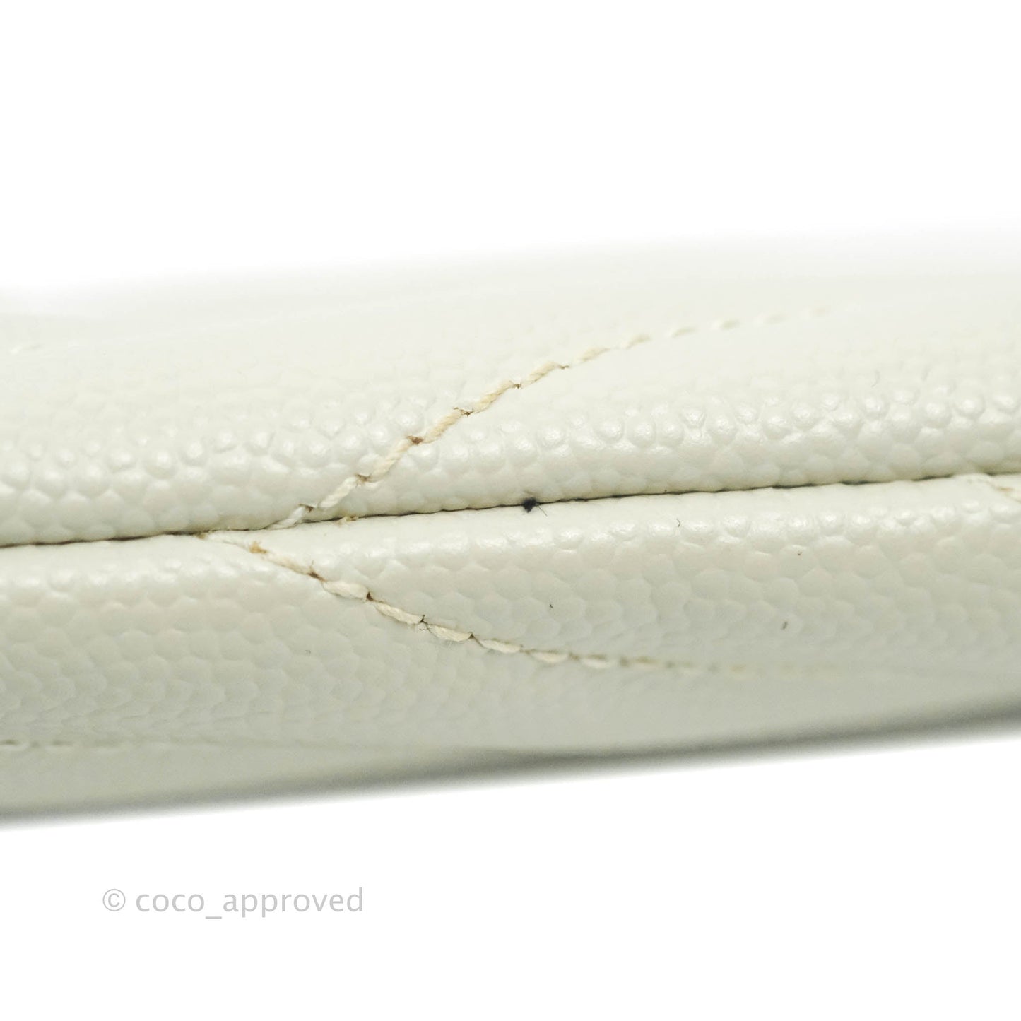Saint Laurent Envelope Zip Pouch Ivory Caviar Gold Hardware