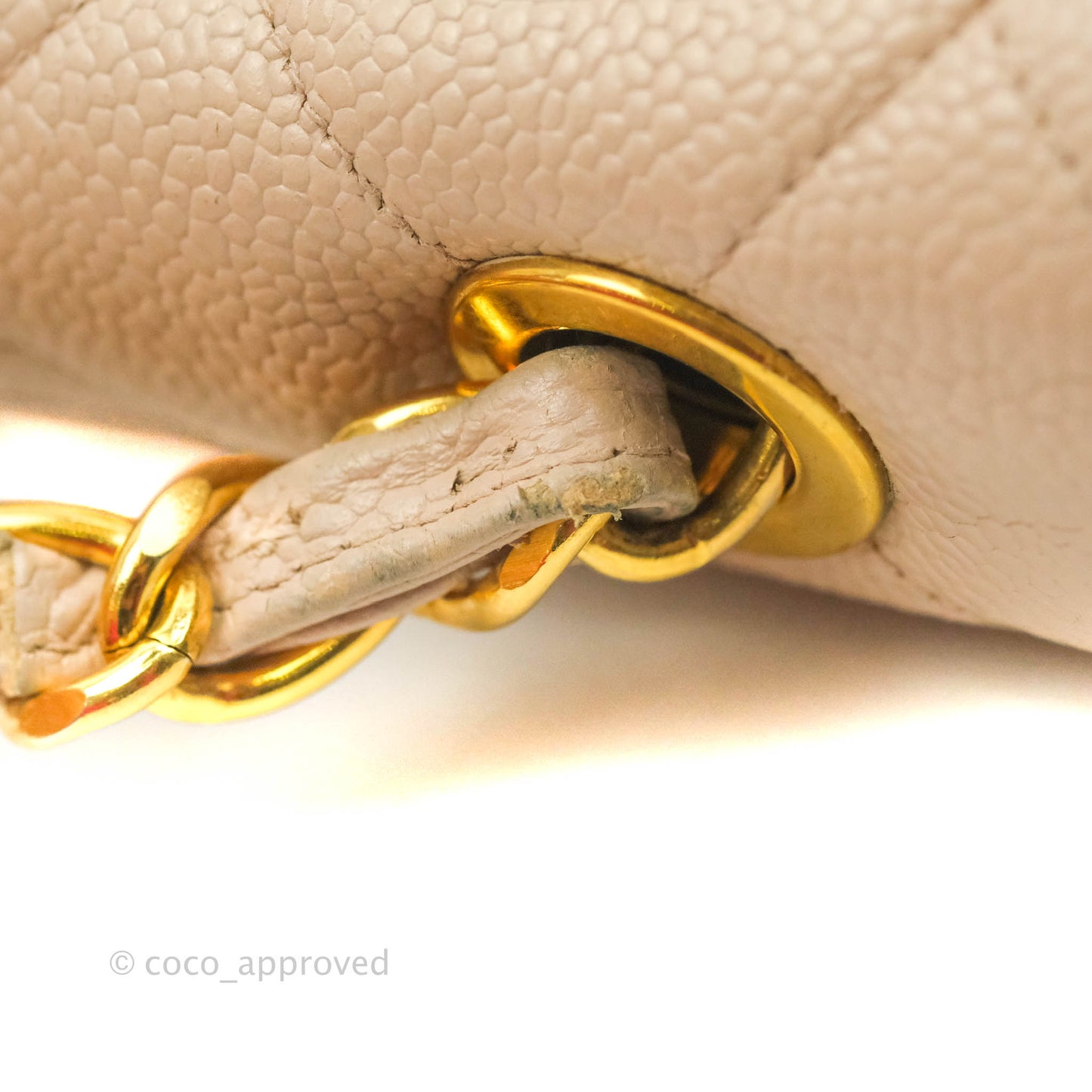 Chanel Vintage CC Large Square Shoulder Bag Dusty Pink Caviar 24K Gold Hardware