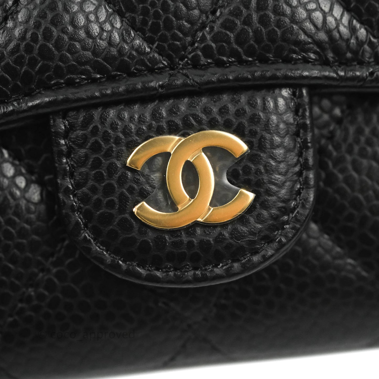 Chanel Quilted Flap Card Holder Black Caviar Gold Hardware