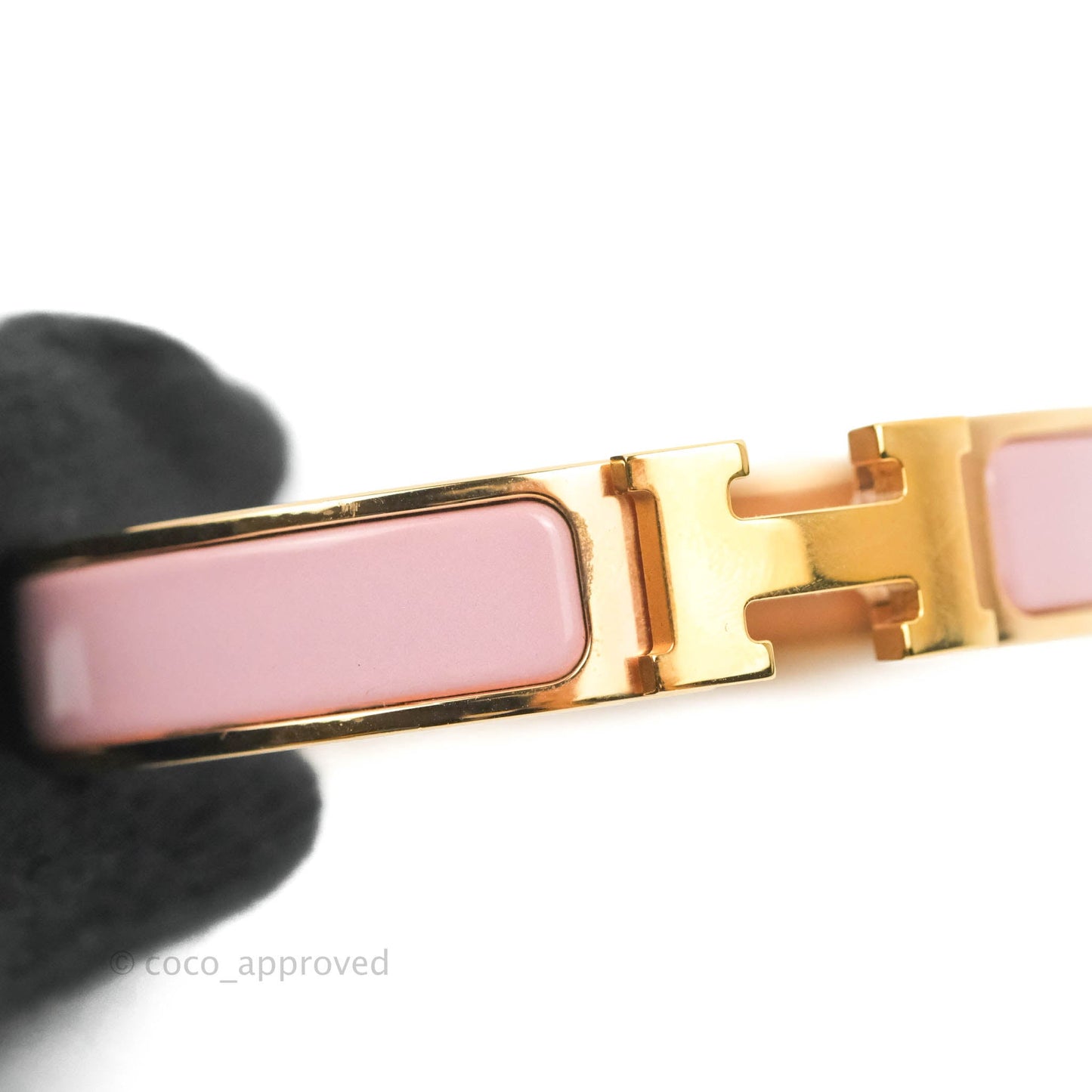 Hermès Clic H Bracelet Pink Nacarat Rose Gold PM