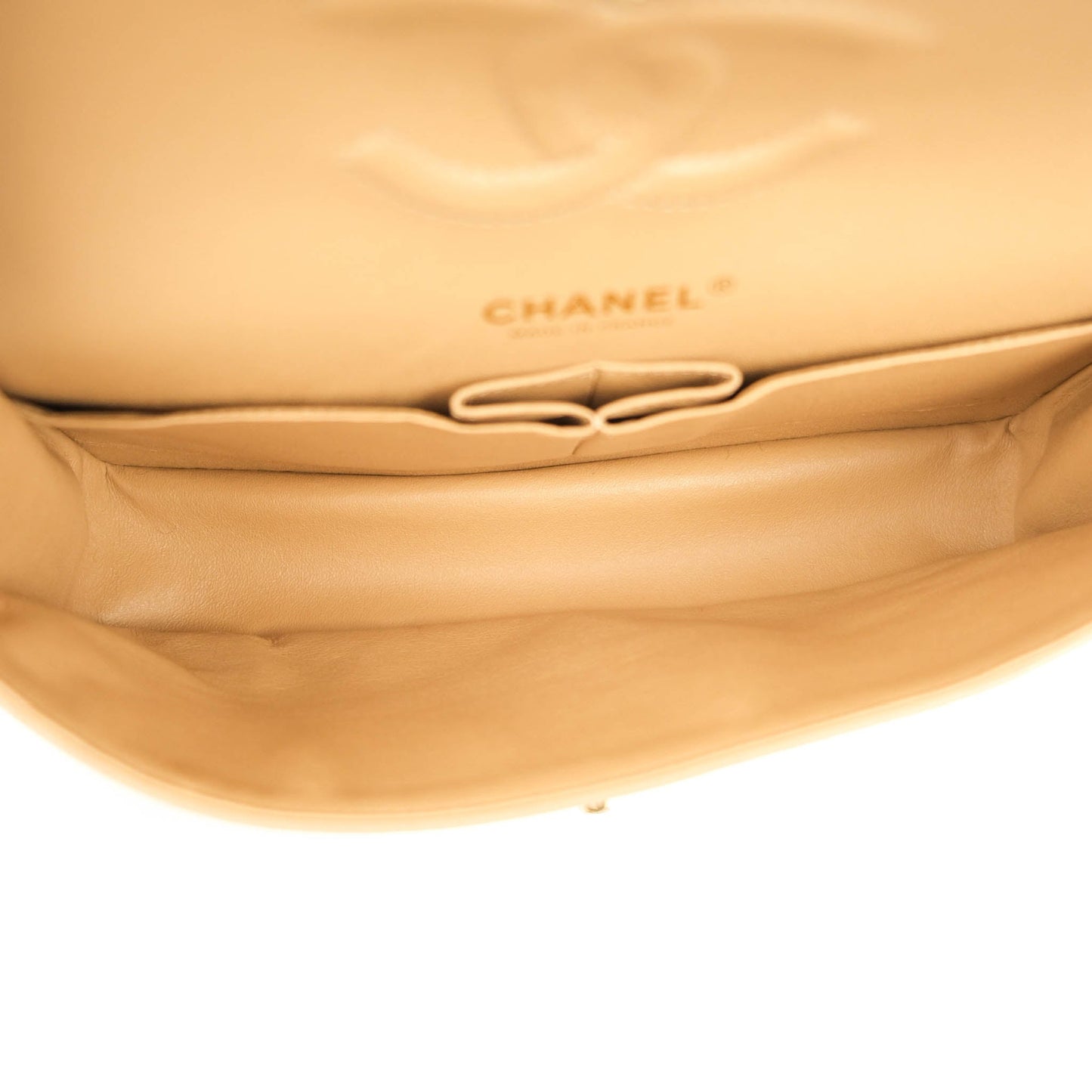 Chanel Classic M/L Medium Double Flap Dark Beige Caviar Gold Hardware 19B
