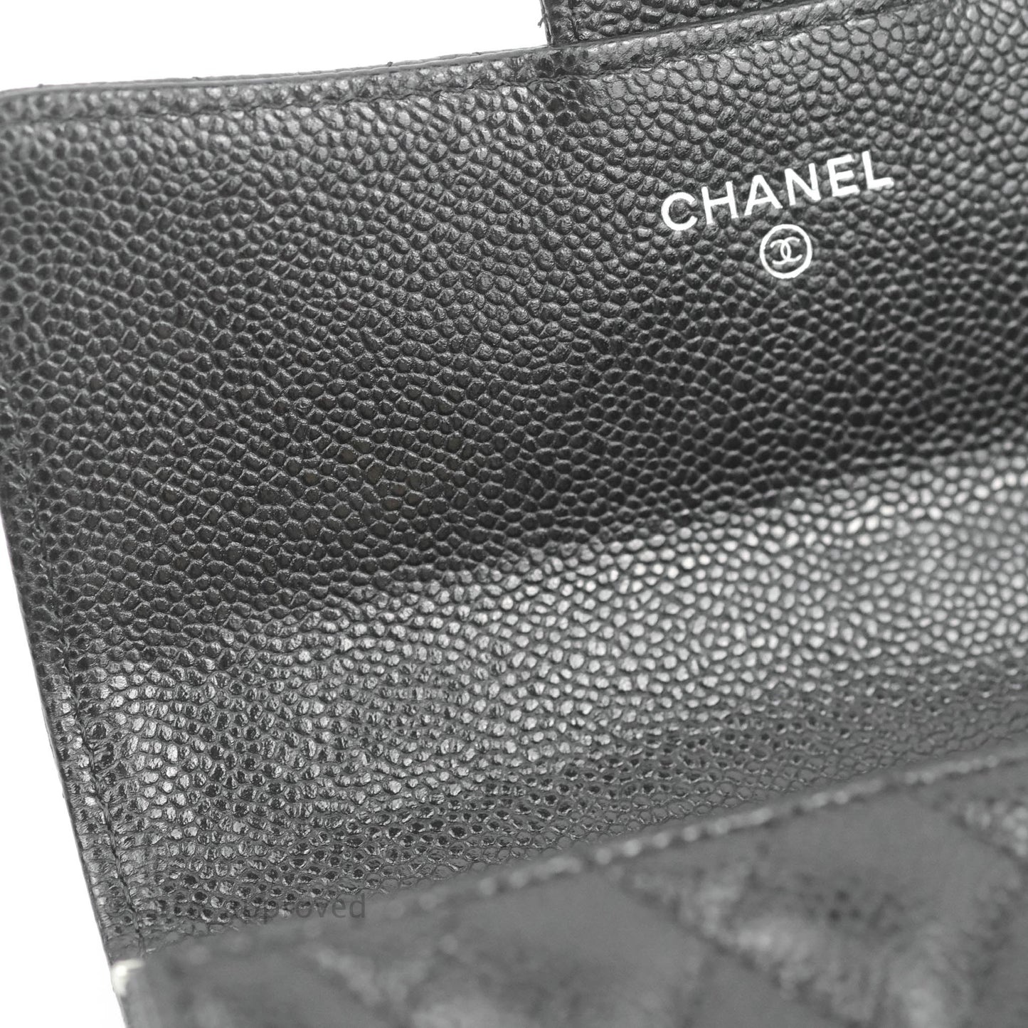 Chanel Classic Quilted Medium Flap Wallet Black Caviar Silver Hardware