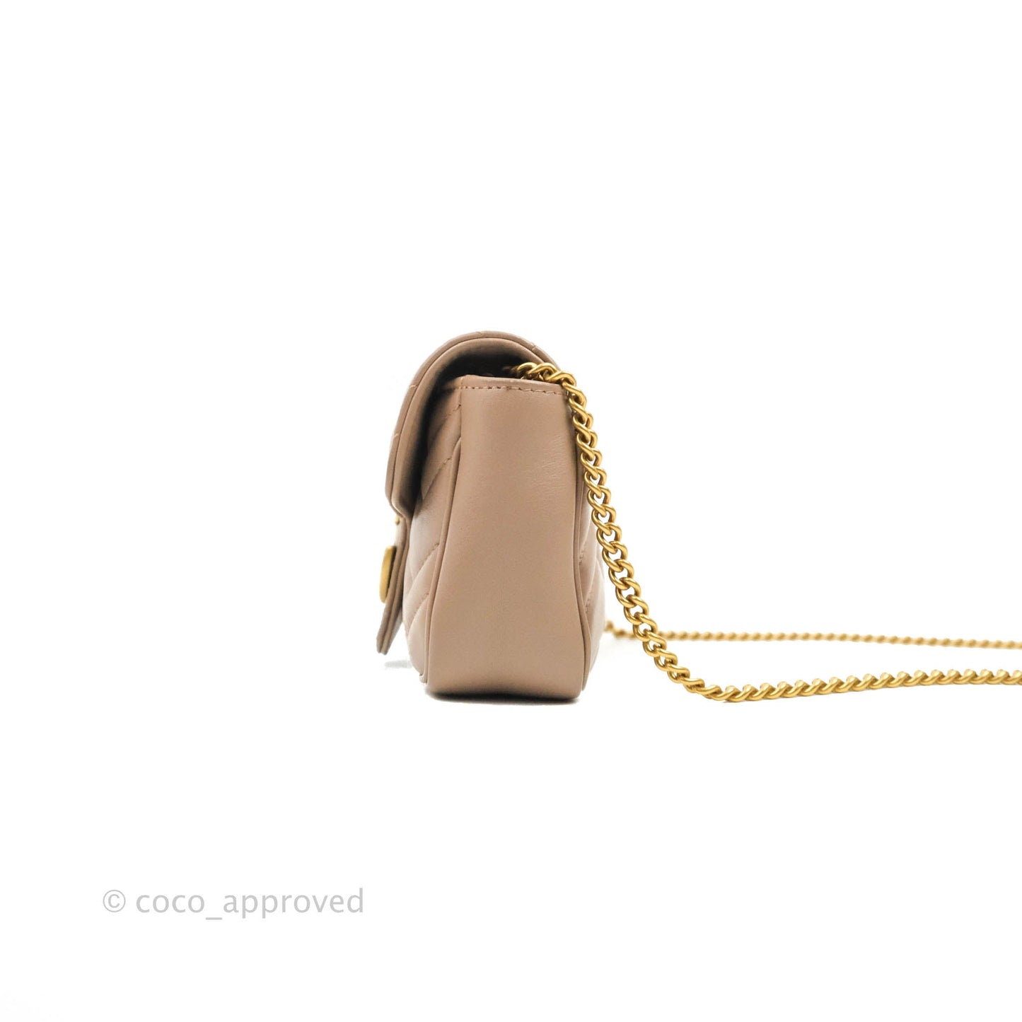 Gucci GG Marmont Matelassé Leather Super Mini Bag Dusty Pink