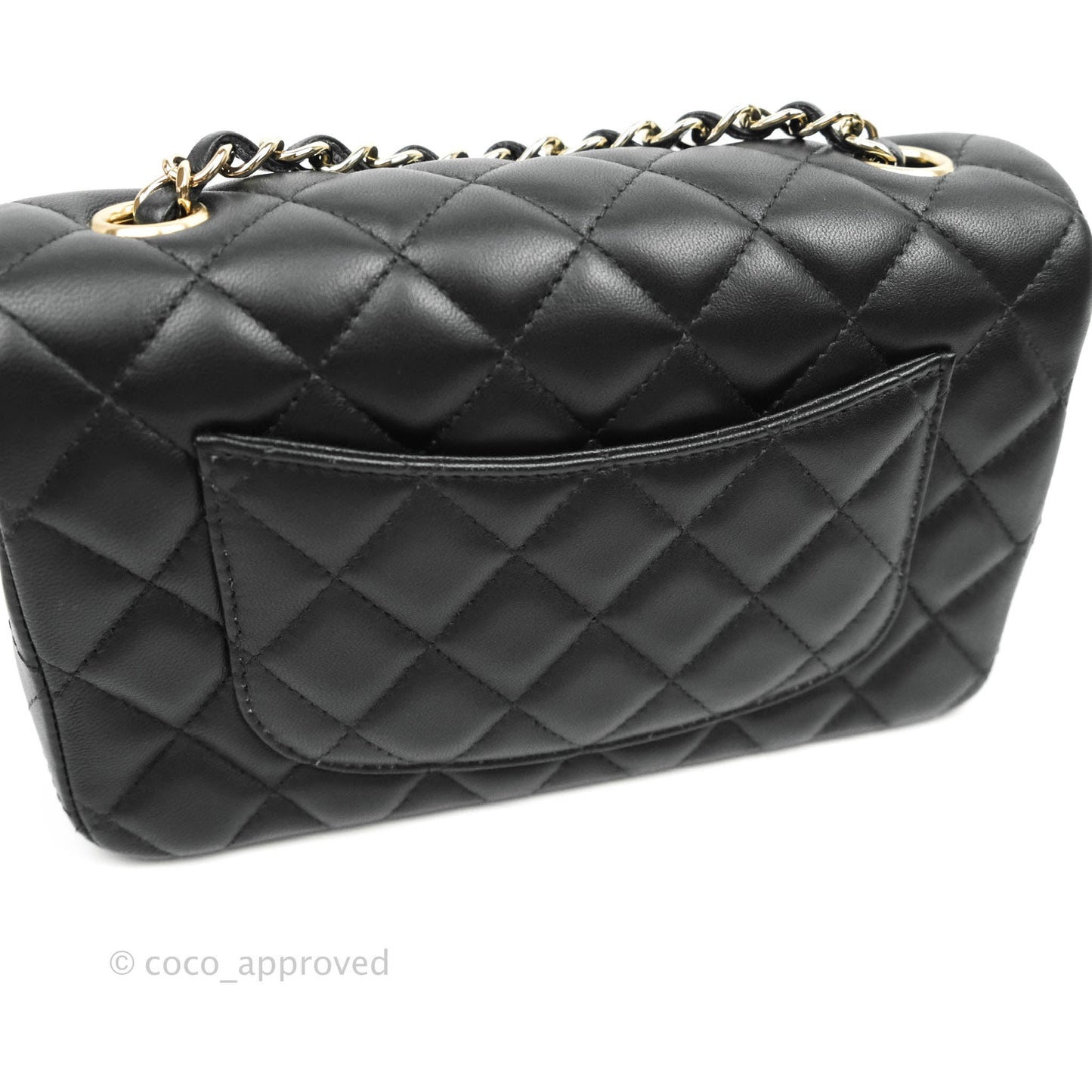 Chanel Quilted Mini Rectangular Lambskin Black Gold Hardware