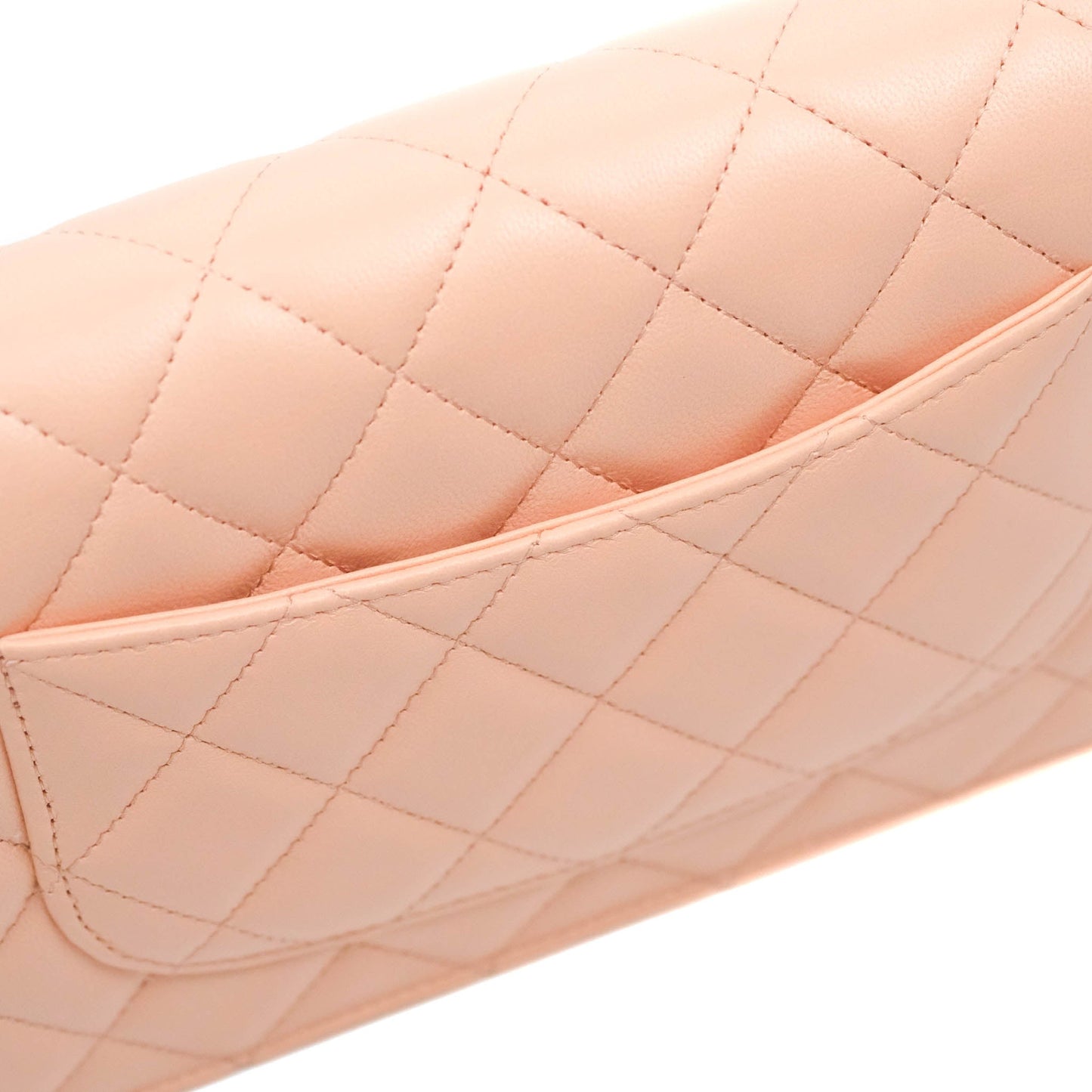 Chanel Quilted Pearl Crush Wallet on Chain WOC Light Pink Lambskin Aged Gold Hardware