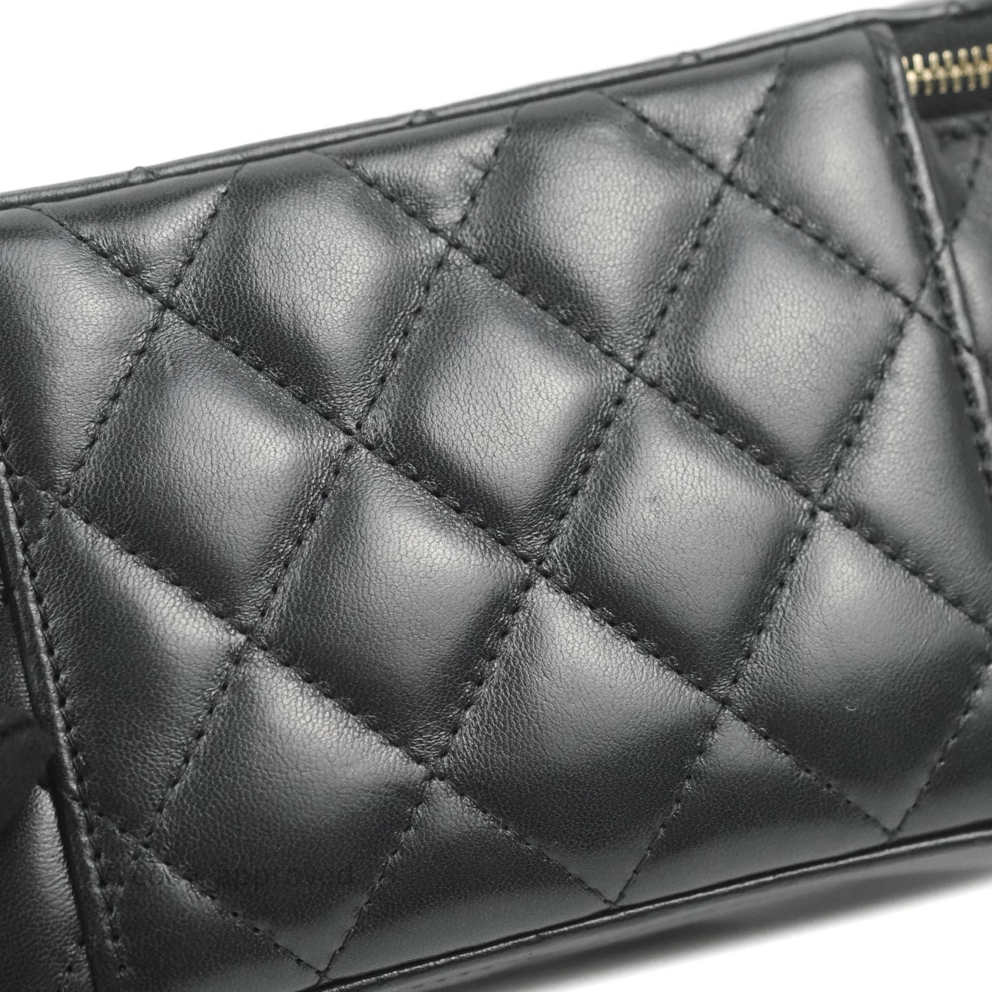Chanel Vanity with Adjustable Chain Black Lambskin Aged Gold Hardware 22K